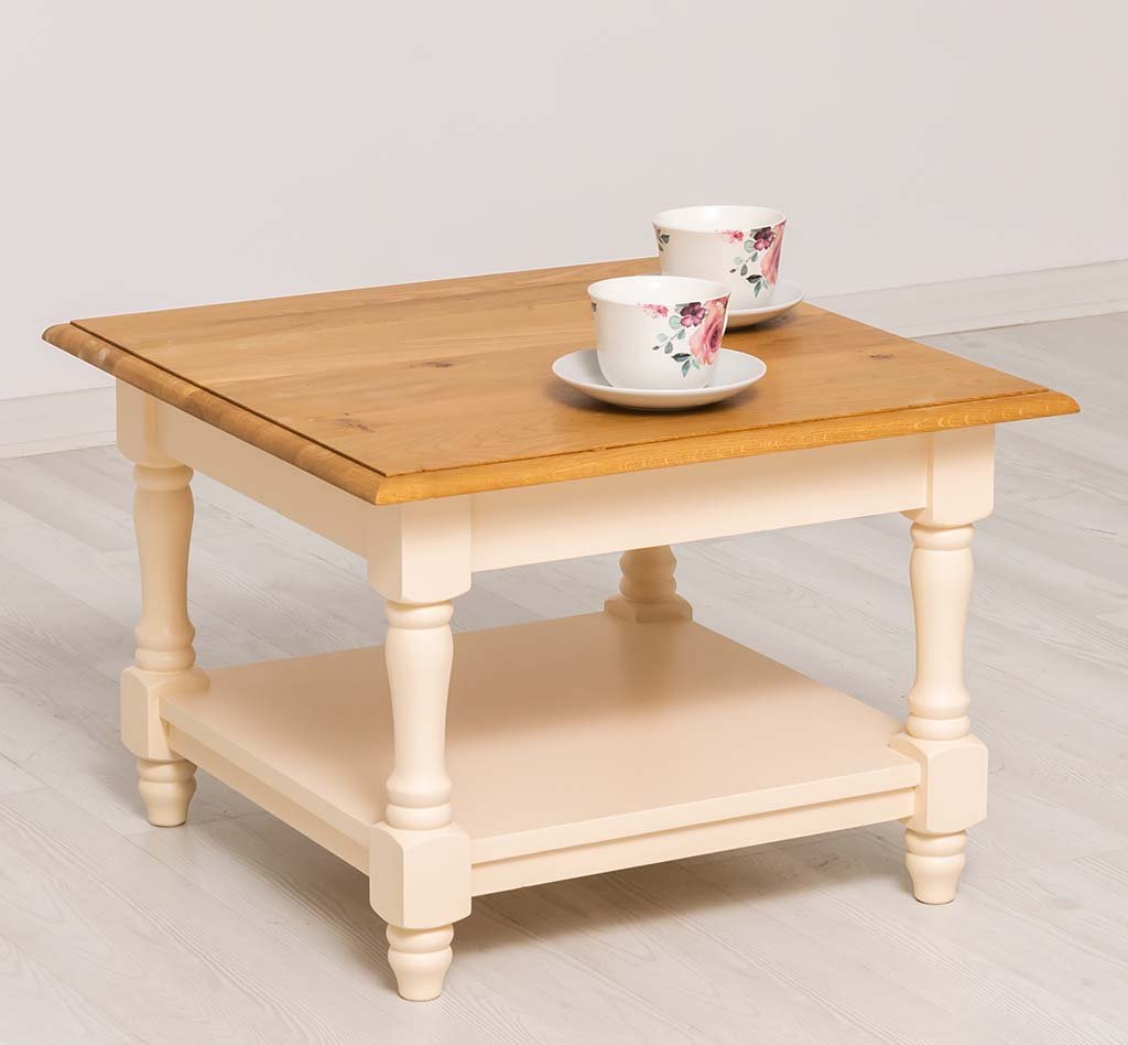Couchtisch Luberon mit Eichenplatte und Ablage, 65 cm