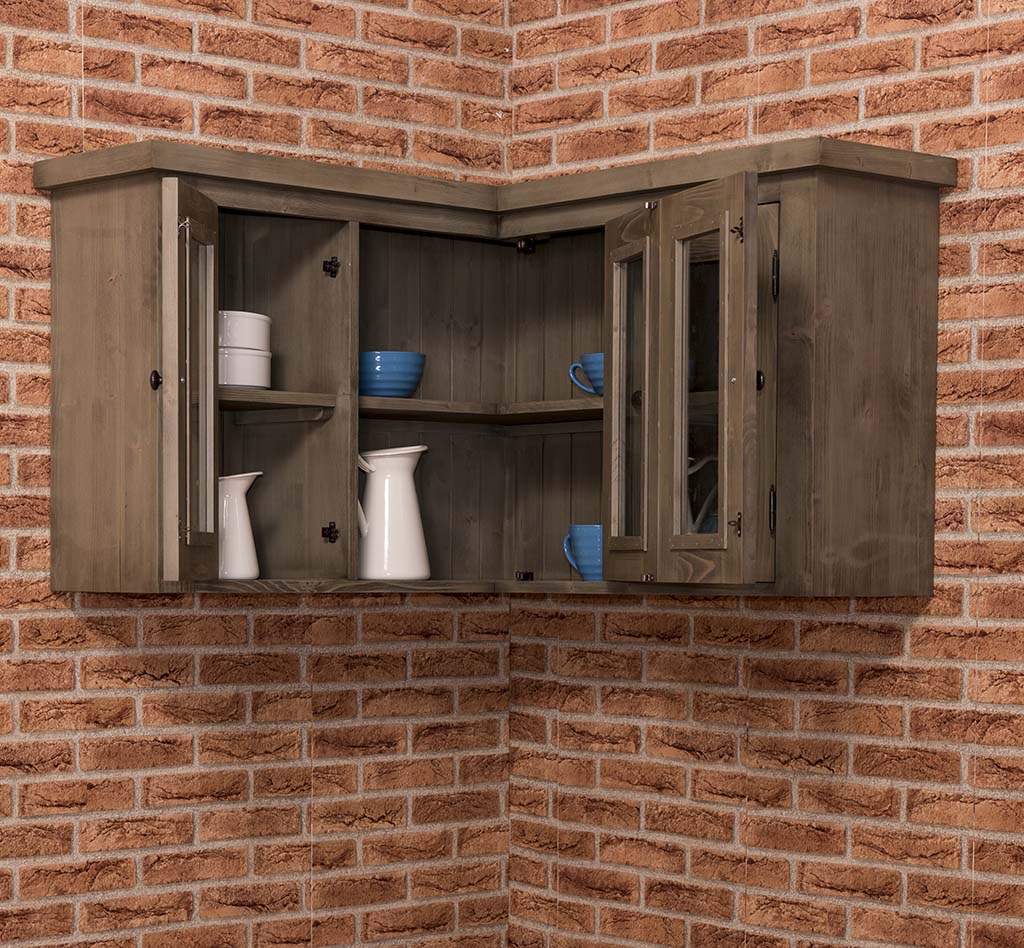 Passgenauer Eckhängeschrank im Shabby Chic - in vielen Farben erhältlich!