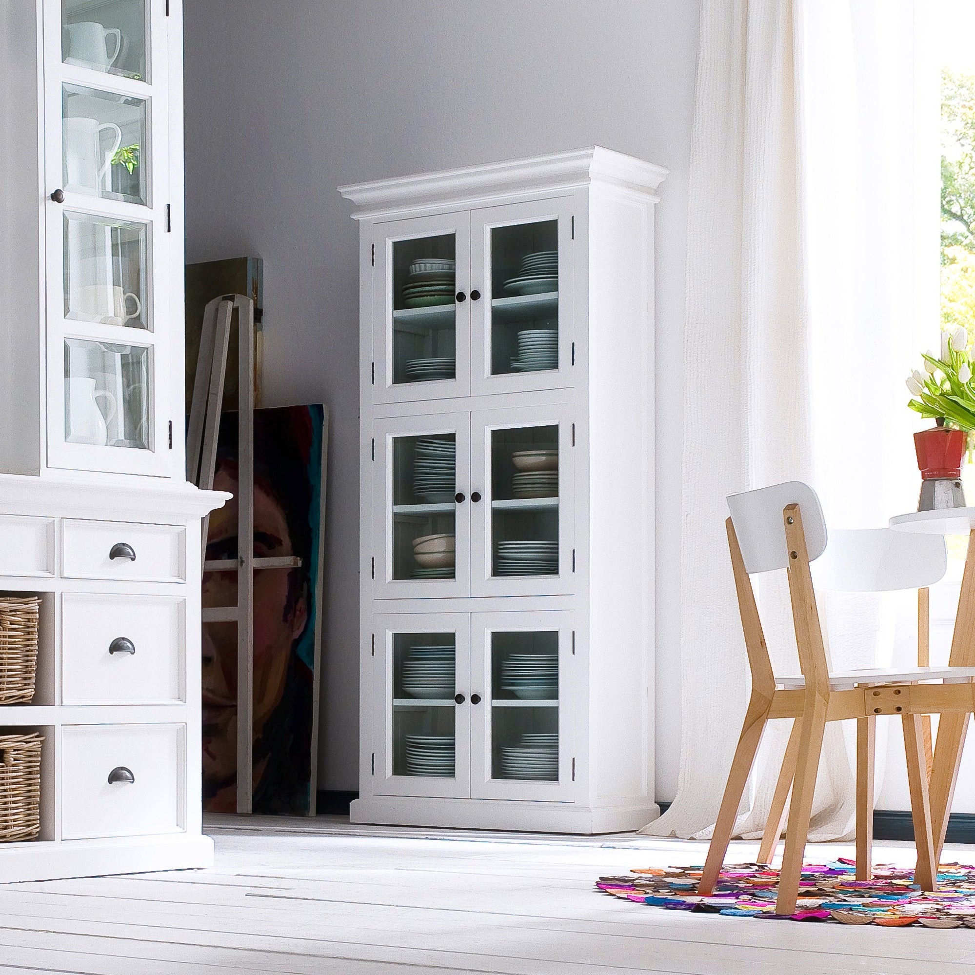 Halifax Vitrinenschrank Mittelgroß – Weiß