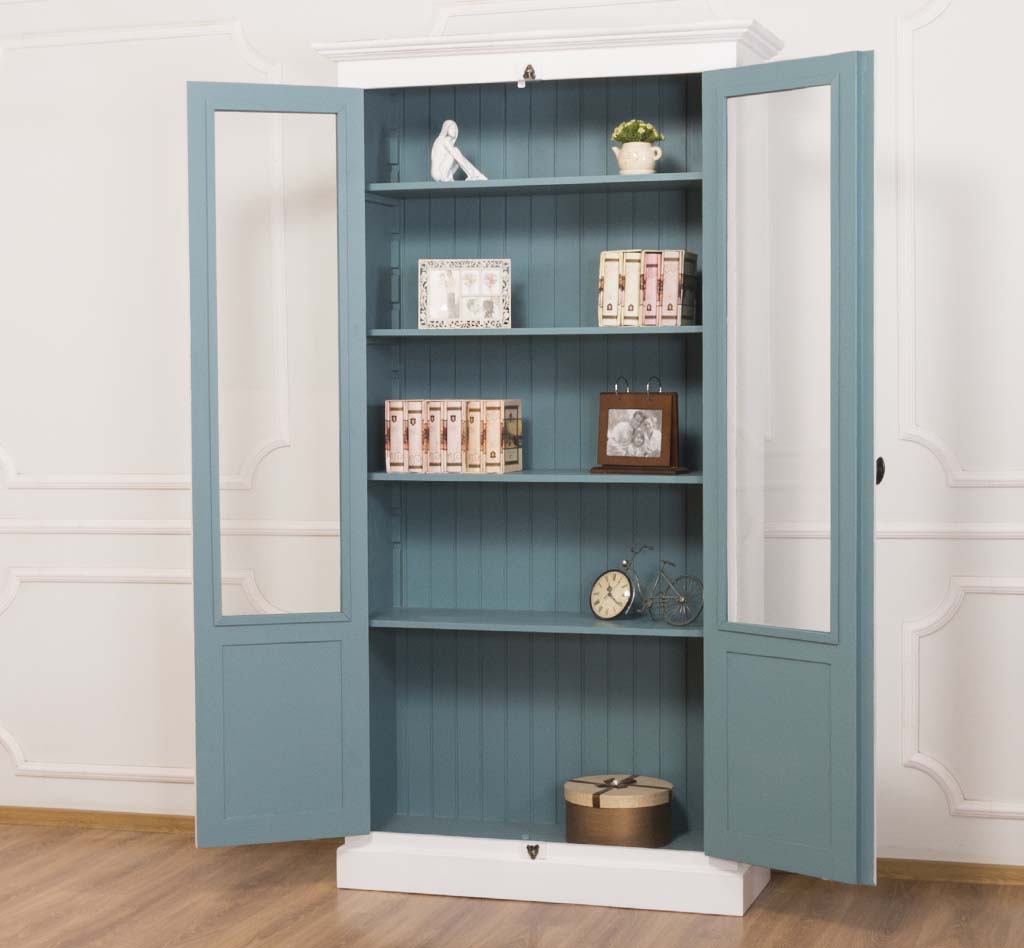 Eleganter schmaler Vitrinenschrank - in vielen Farben erhältlich!