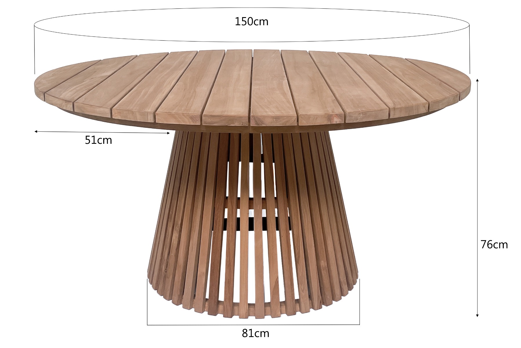 Gartentisch Cindo 150 cm aus Teakholz