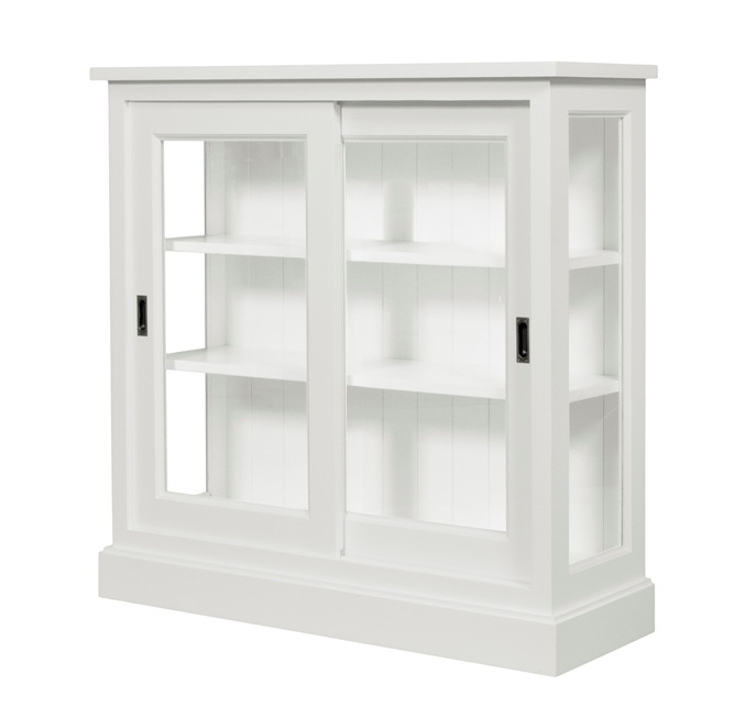 Kompakter Vitrinen-Glasschrank im Shabby Chic