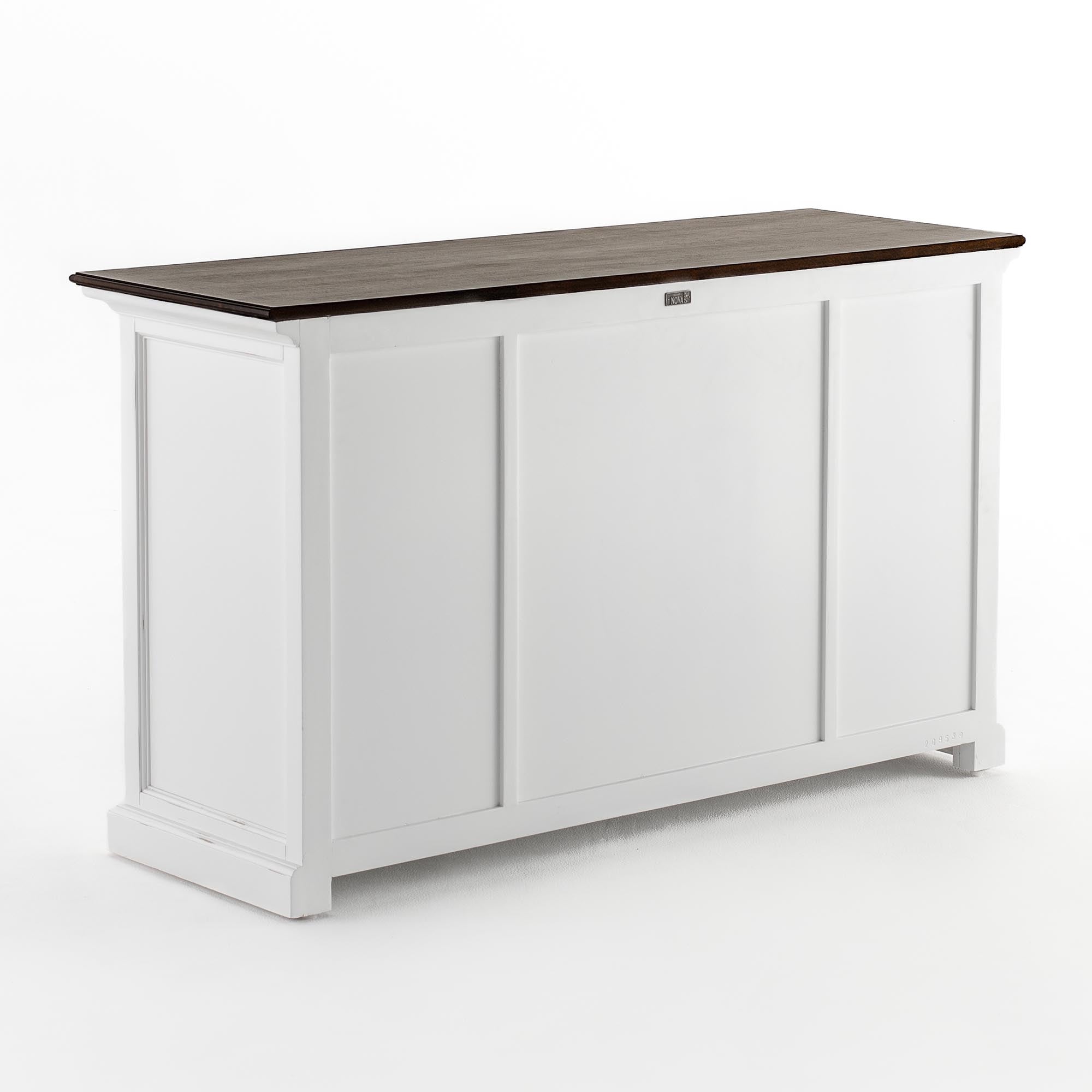 Halifax Sideboard mit 4 Türen und 3 Schubladen – Weiß gewischt & Dunkelbraun