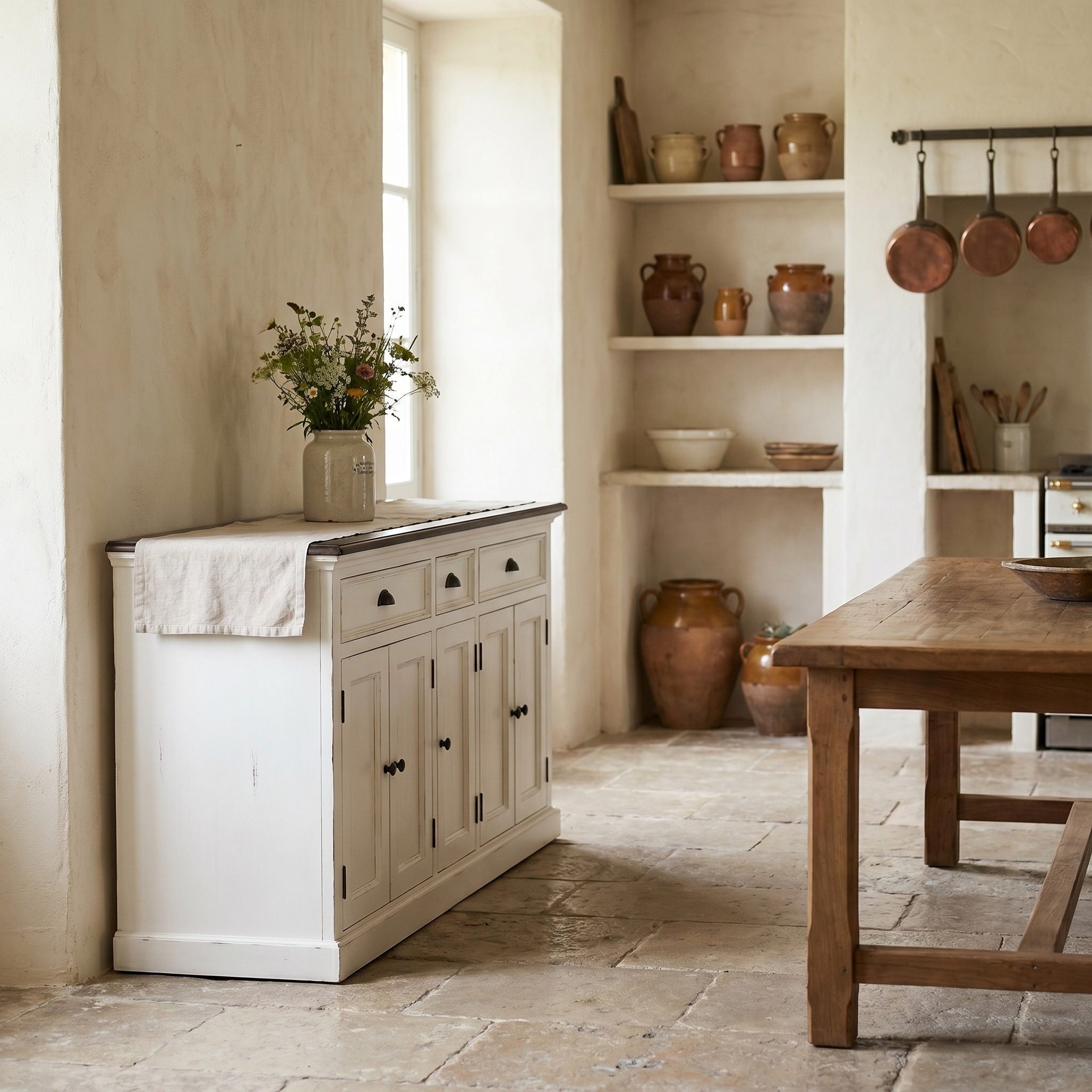 Halifax Accent Sideboard mit 3 Schubladen und 5 Türen – Weiß gewischt & Dunkelbraun