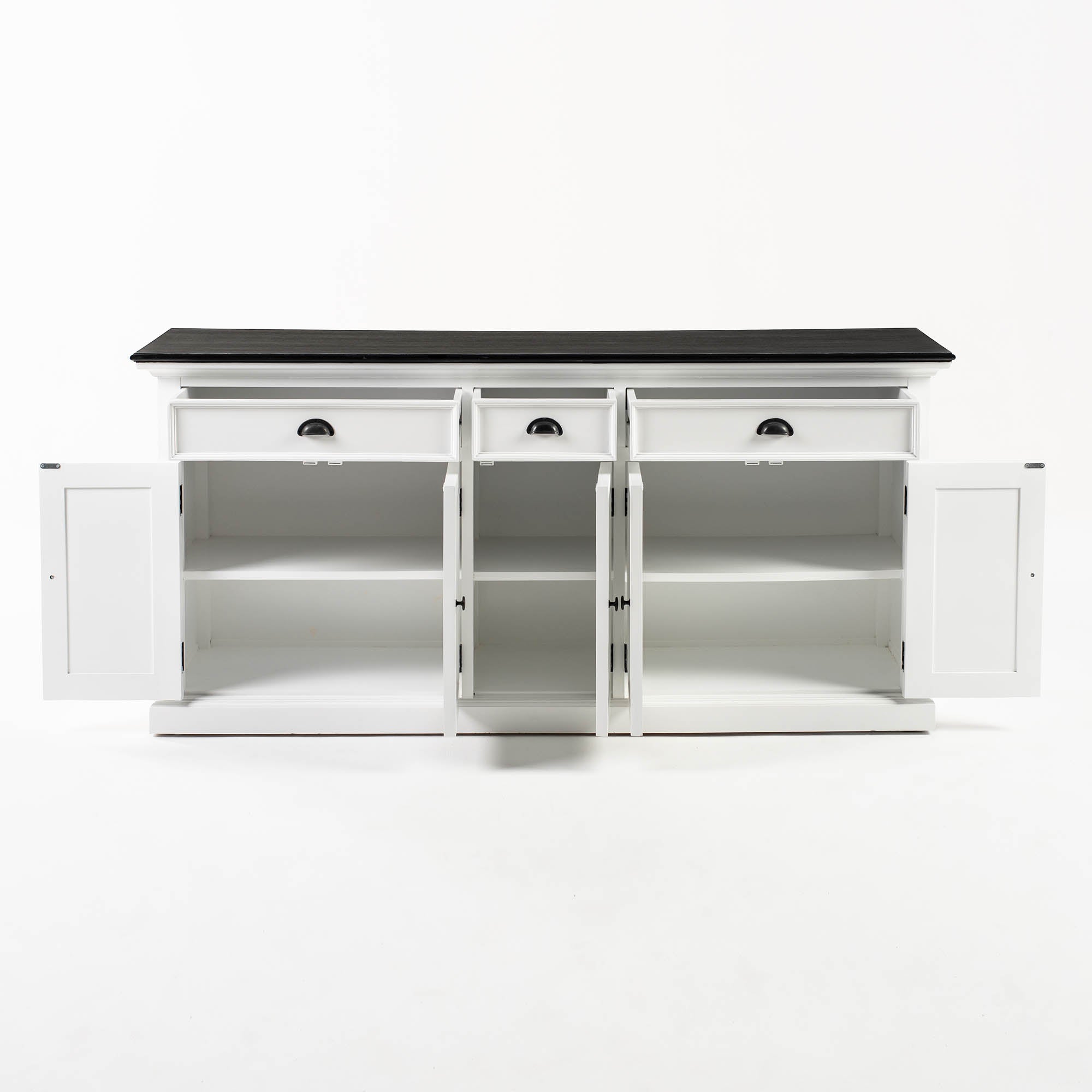 Halifax Contrast Buffet – Sideboard in Weiß mit schwarzer Tischplatte
