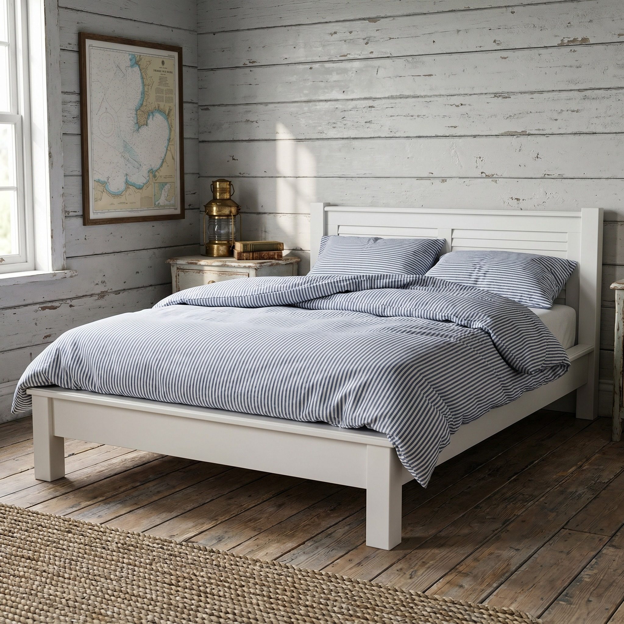 Zeitlose Eleganz im klassischen Landhausstil: Bett aus massivem Holz mit Lamellen - in vielen Farben erhältlich!
