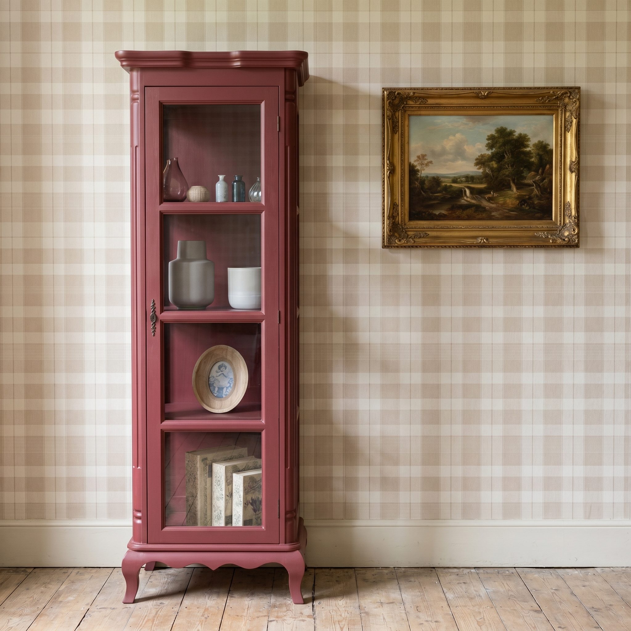 Schmale Vitrine Chic Collection Barockstil - in vielen Farben erhältlich!