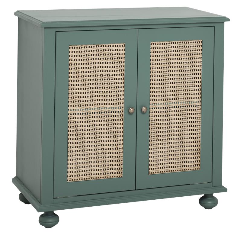Kompakte Kommode mit 2 Rattan Türen - in vielen Farben erhältlich!