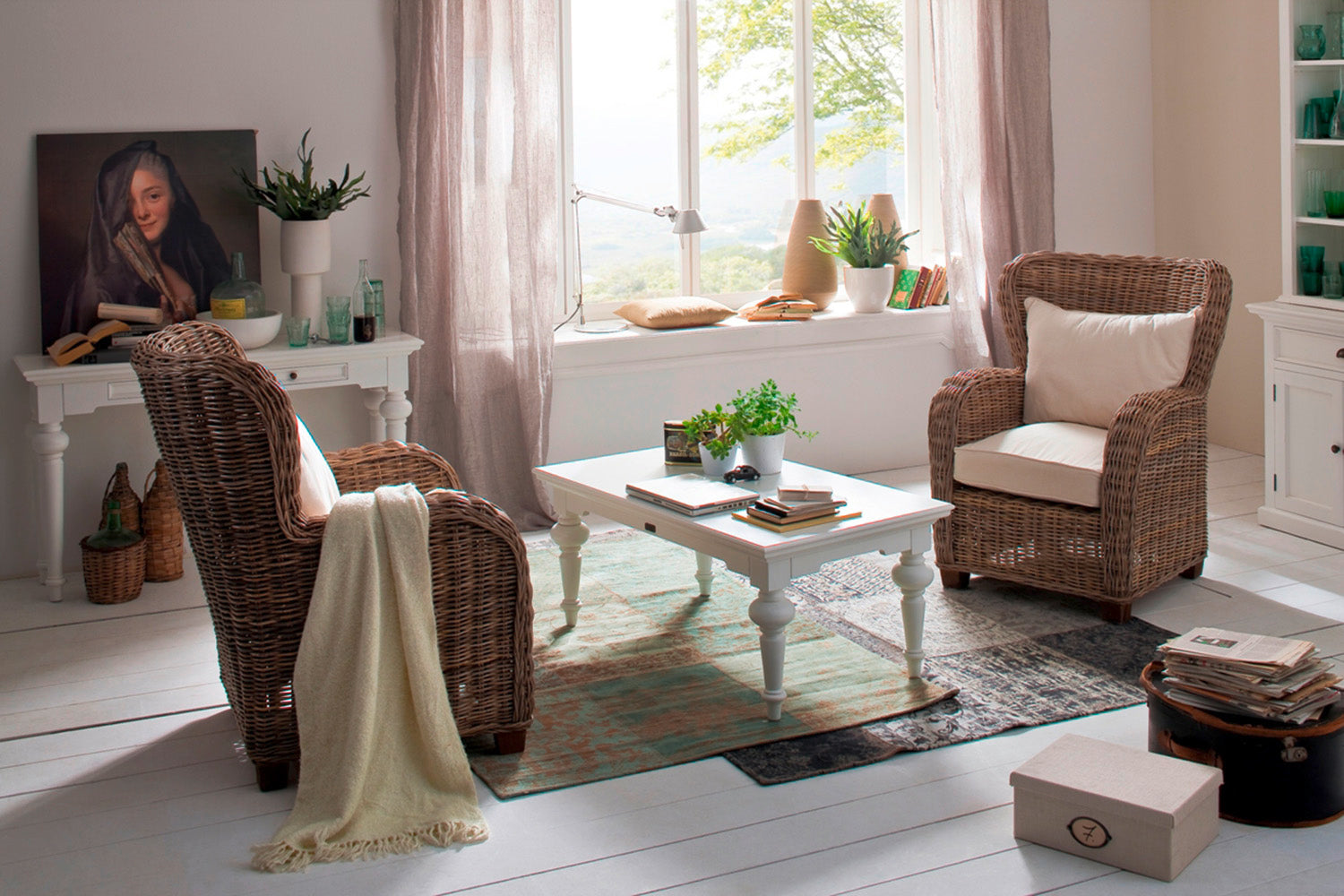 Provence Rechteckiger Couchtisch – Weiß