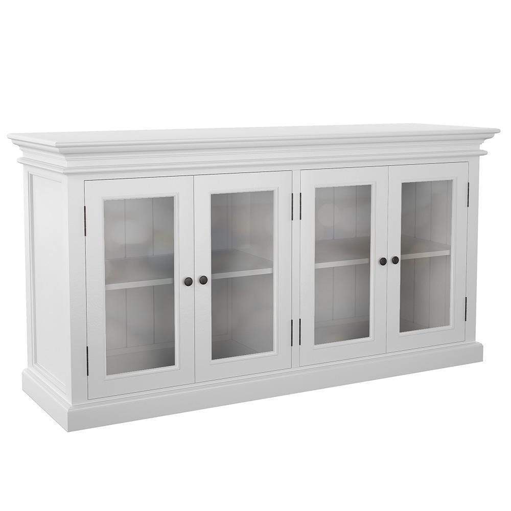 Halifax Sideboard mit 4 Türen und Glasfronten – Weiß
