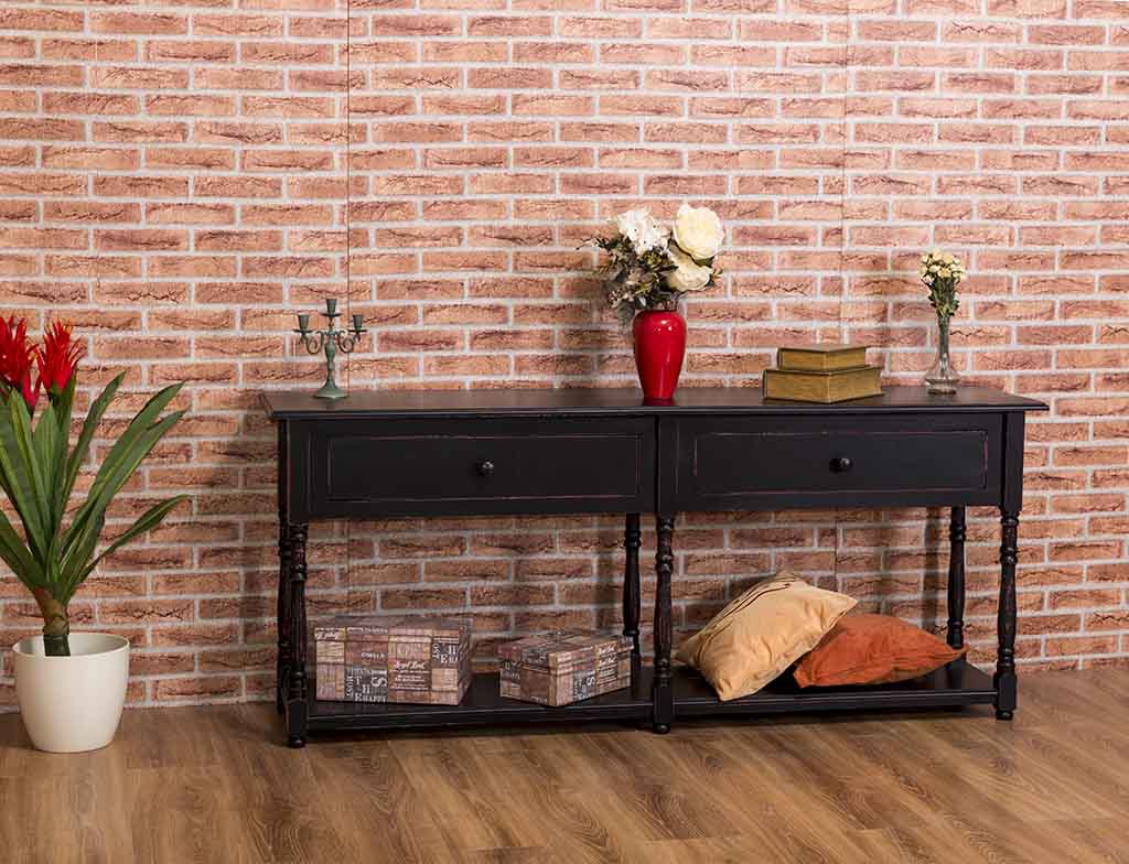 Langer Konsolentisch mit 2 Schubladen im Landhausstil - in vielen Farben erhältlich! Langer Konsolentisch mit 2 Schubladen im Landhausstil - in vielen Farben erhältlich!