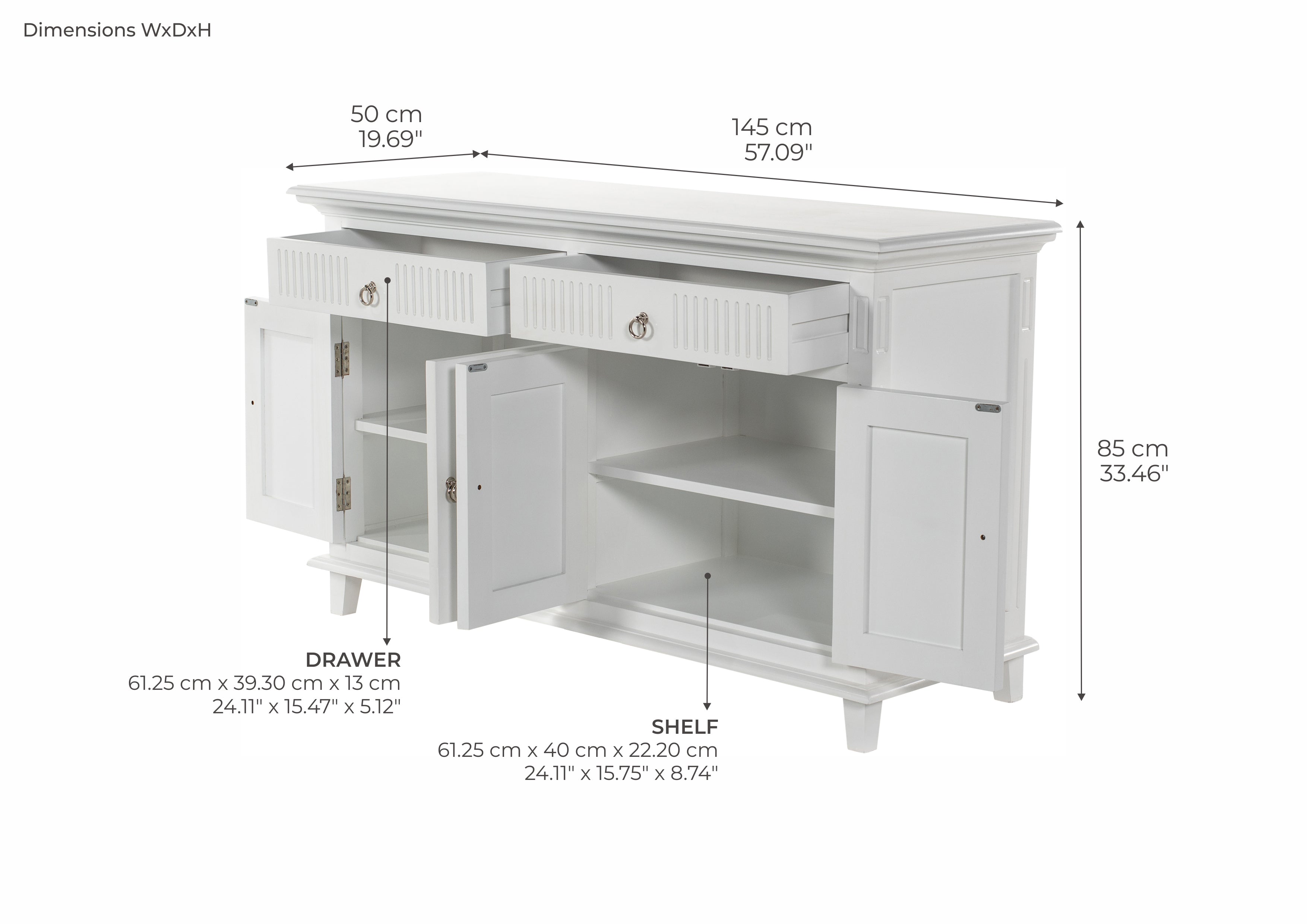 Skansen Sideboard mit 4 Türen