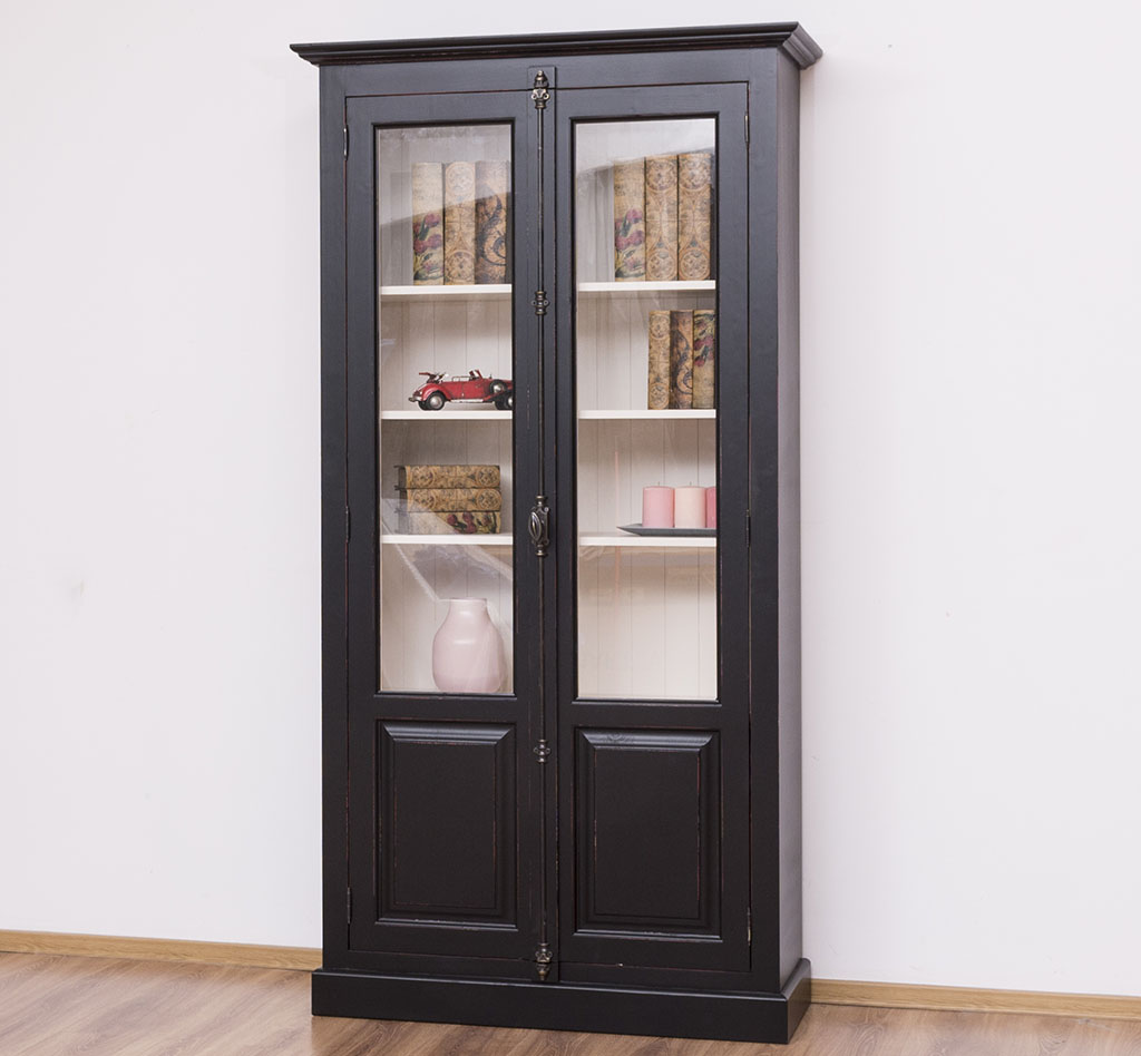 Eleganter schmaler Vitrinenschrank - in vielen Farben erhältlich!