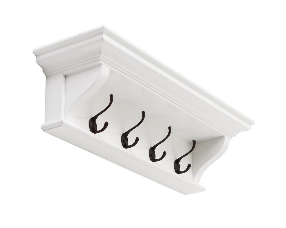 Halifax Garderobenleiste mit 4 Haken, 70 cm – Weiß