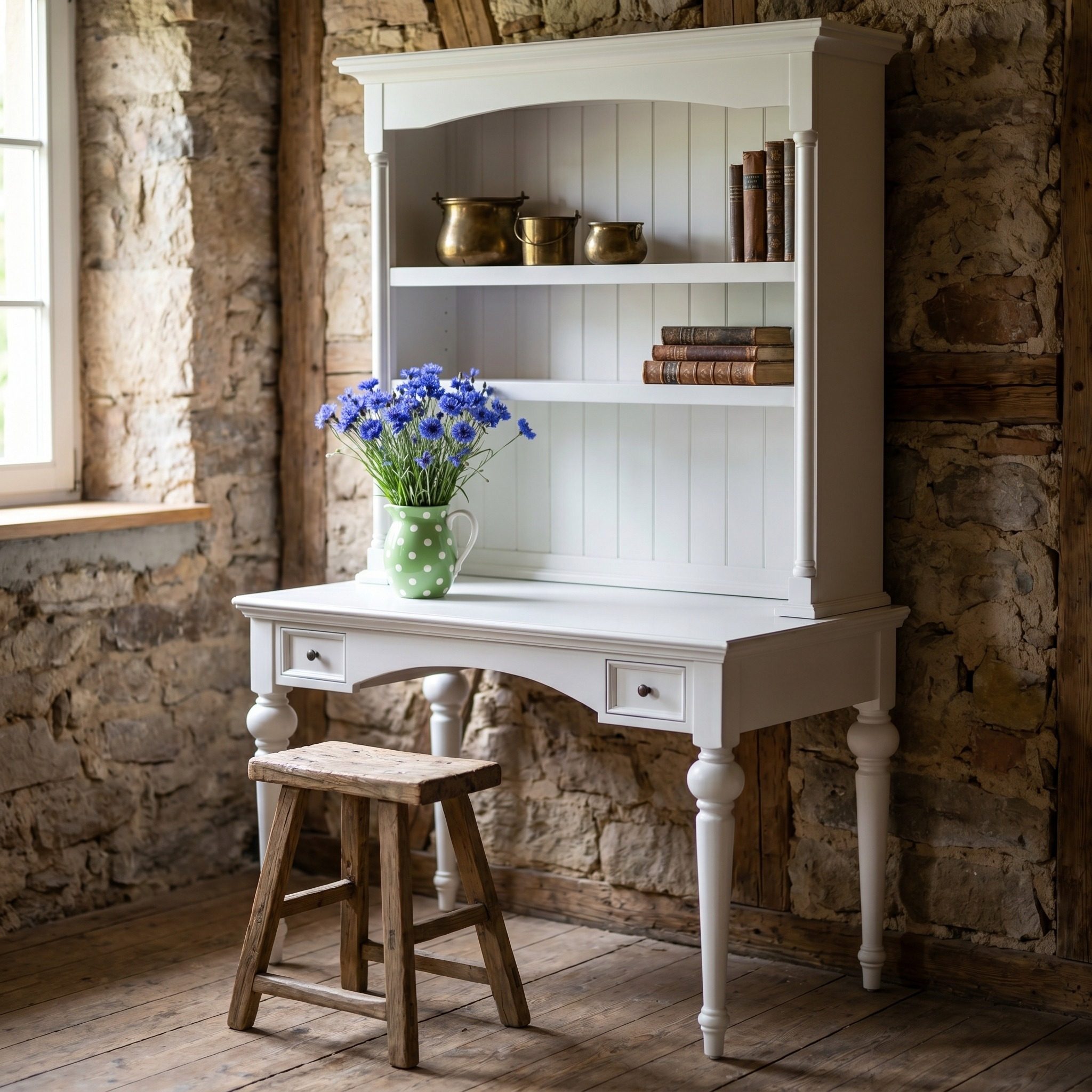 Sekretär Provence im Landhausstil – Weiß