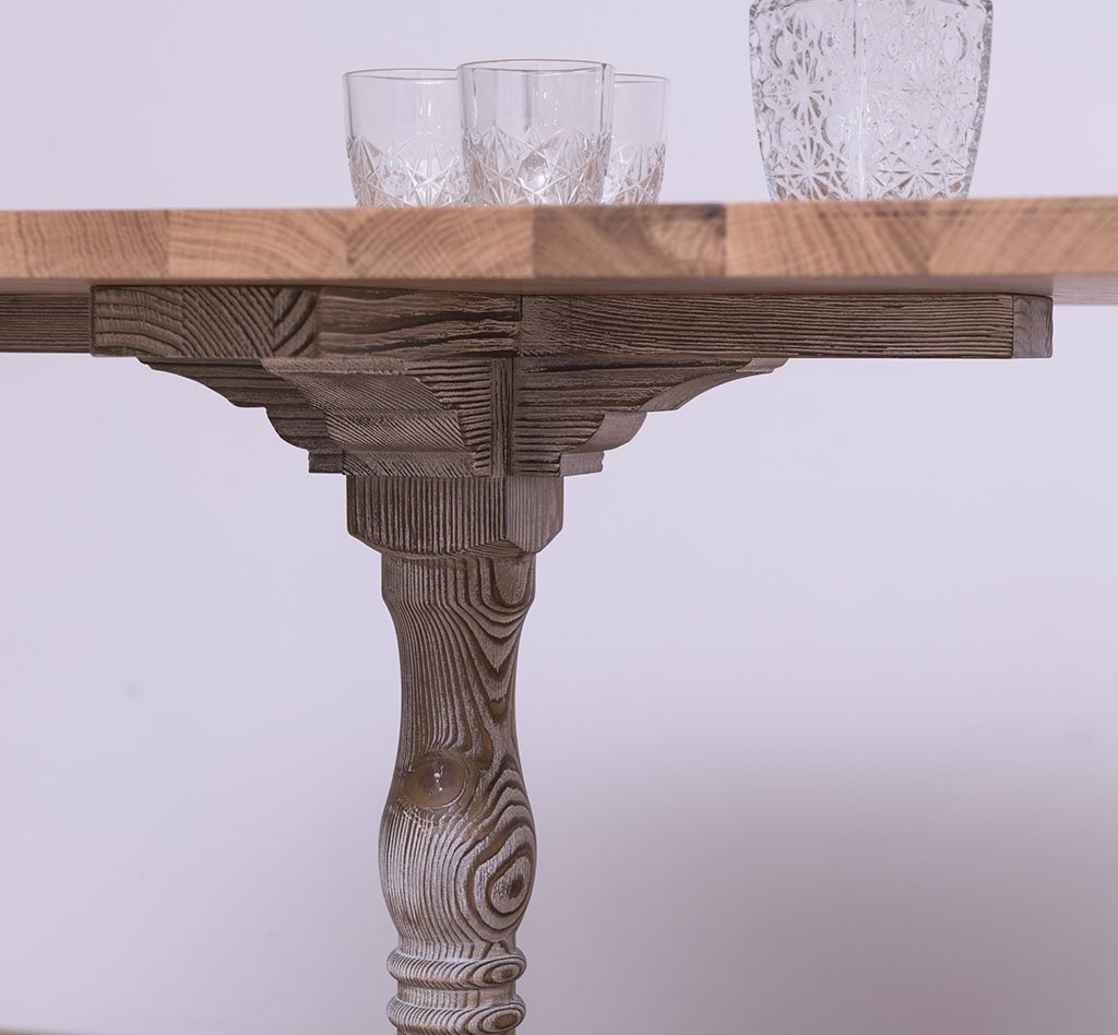 Quadratischer Tisch Luberon mit Eichenplatte, 80 x 80 cm