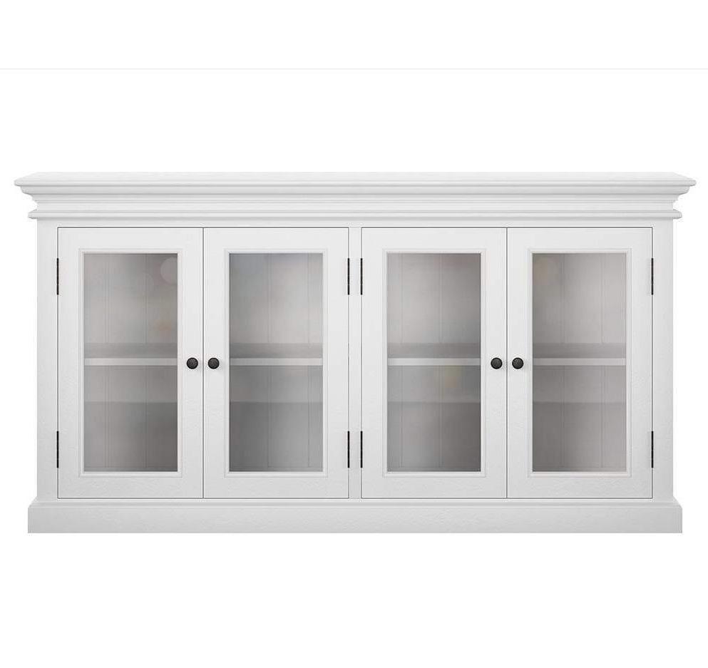 Halifax Sideboard mit 4 Türen und Glasfronten – Weiß