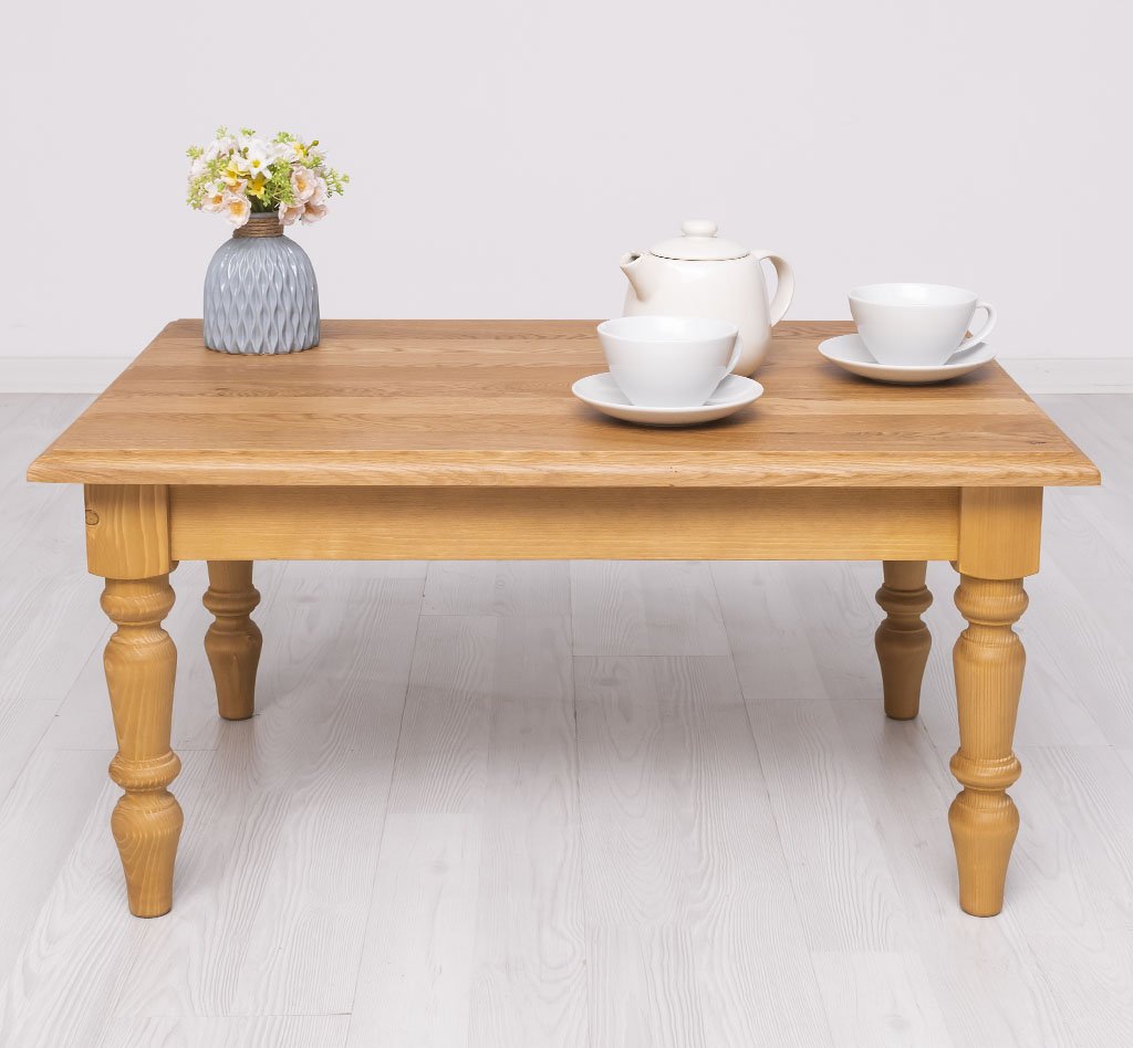 Couchtisch Luberon mit Eichenplatte, 90 x 65 cm