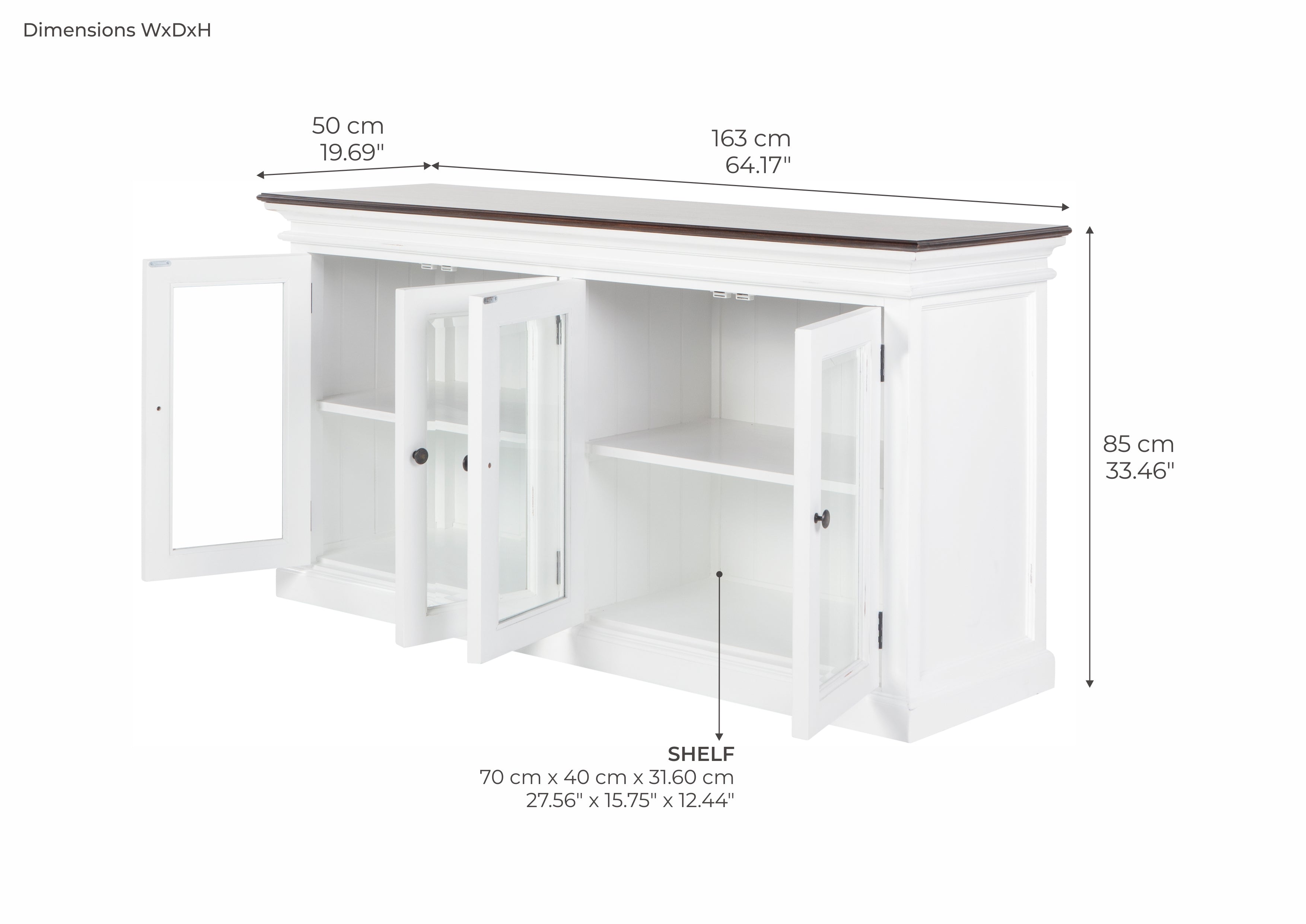 Halifax Accent Sideboard mit 4 Glastüren