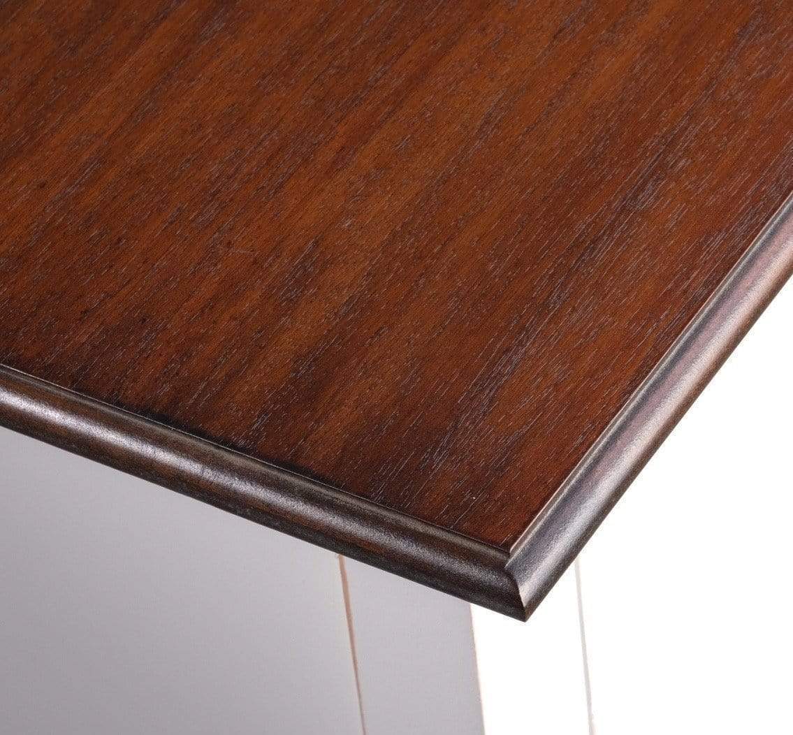 Halifax Accent Lowboard 180 cm – Weiß mit brauner Holzplatte
