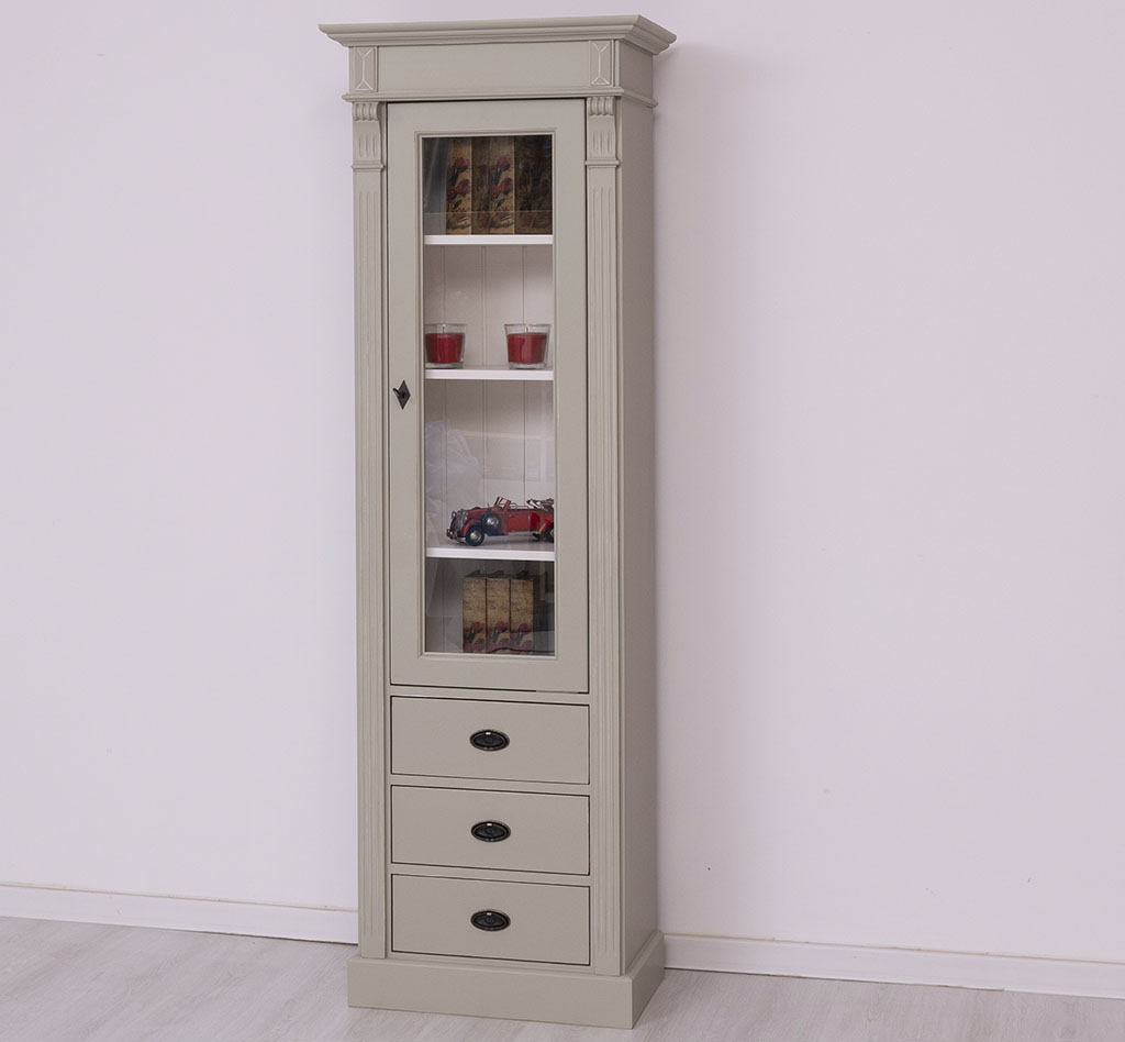 Klassische Landhausvitrine mit Schubladen - in vielen Farben erhältlich!
