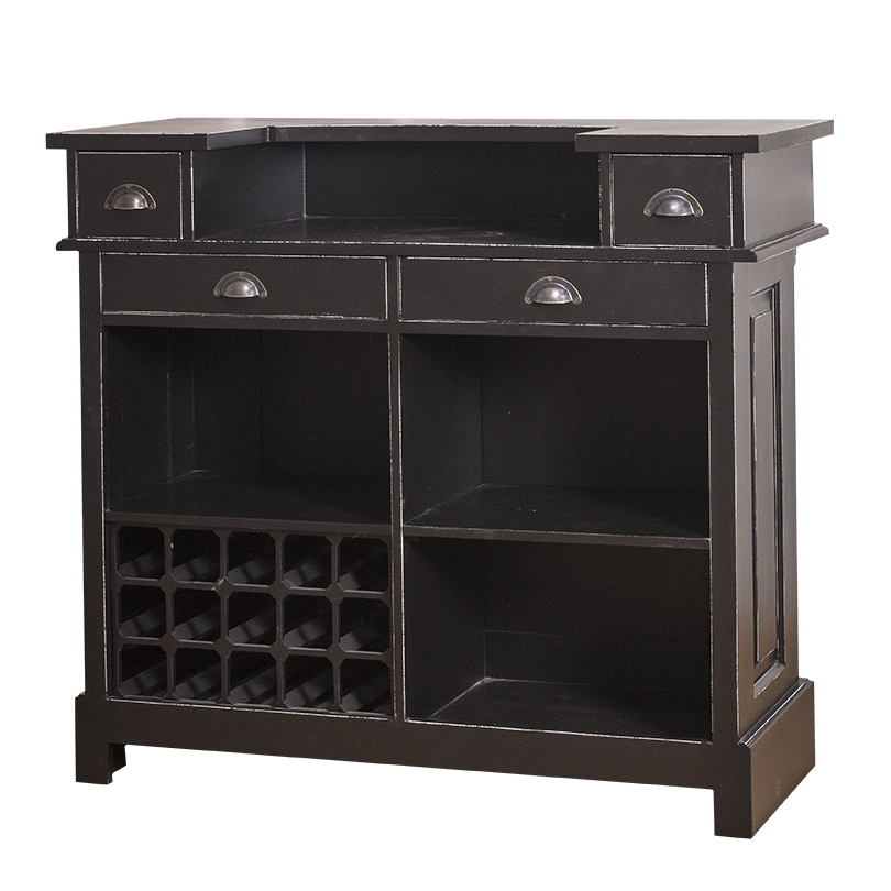 PS671-P004-P003A Bar mit Weinregal im Shabby Chic - in vielen Farben erhältlich!