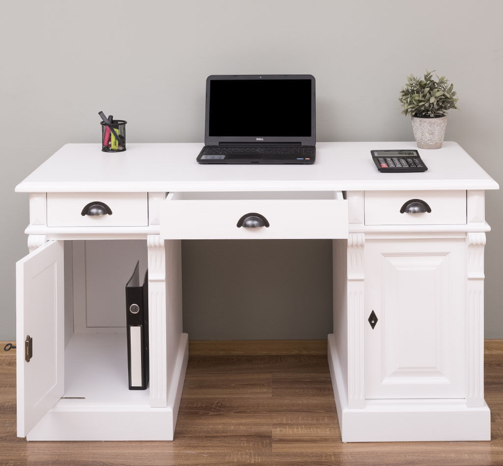 Edler Schreibtisch im klassischen Landhausstil - in vielen Farben erhältlich!