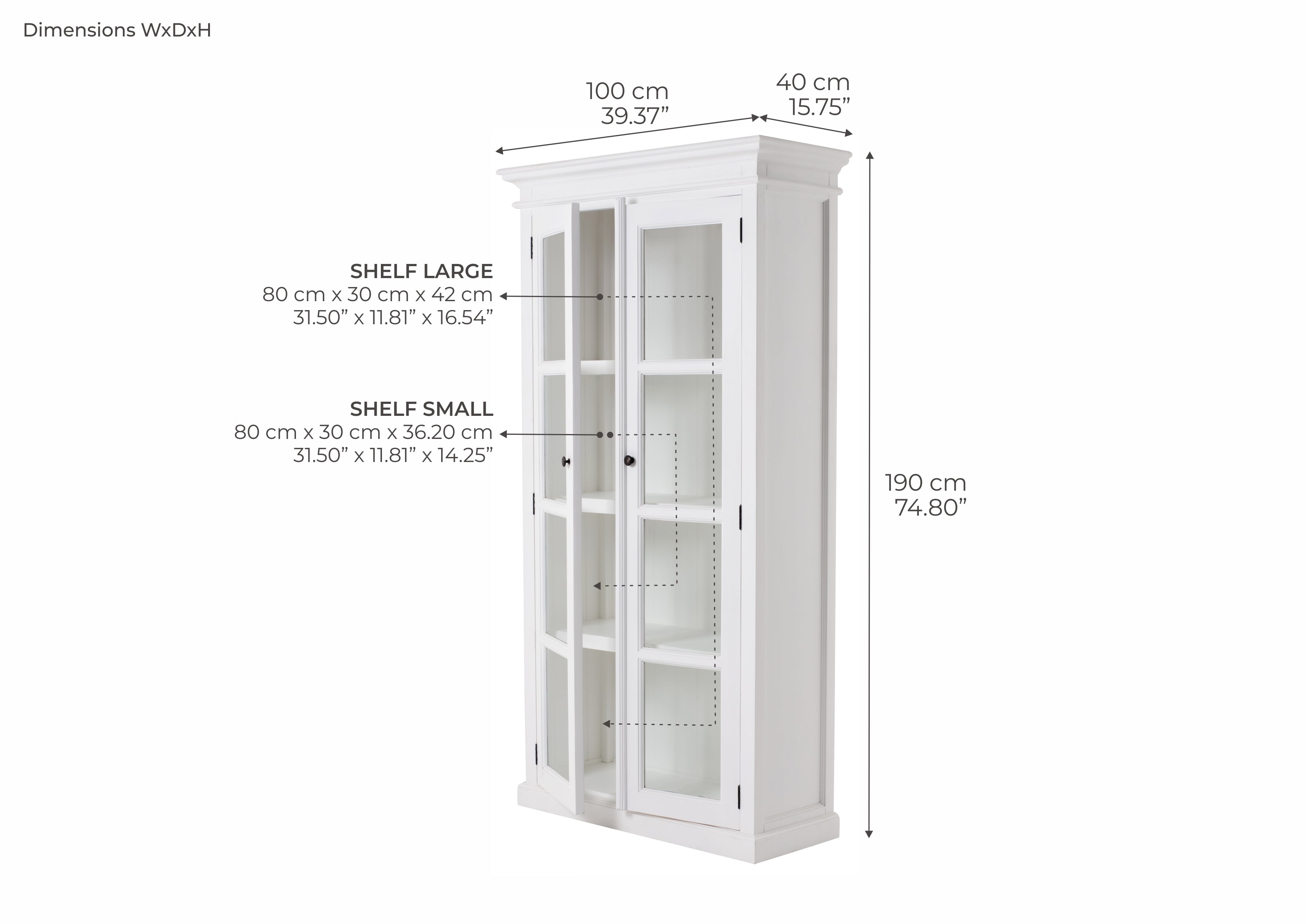 Halifax Doppel-Vitrine – Weiß