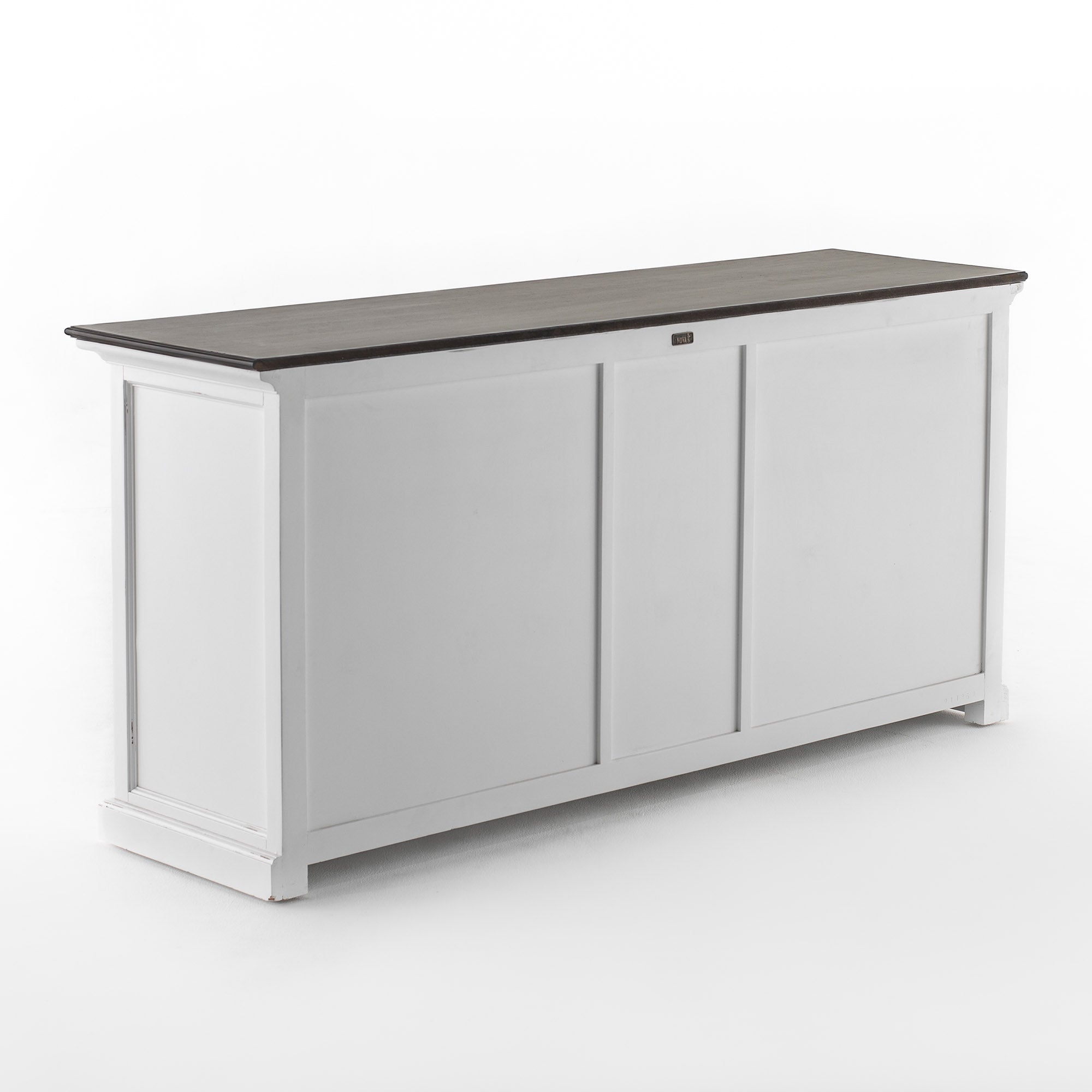 Halifax Accent Sideboard mit 3 Schubladen und 5 Türen – Weiß gewischt & Dunkelbraun