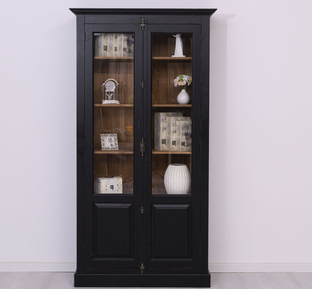 Eleganter schmaler Vitrinenschrank - in vielen Farben erhältlich!