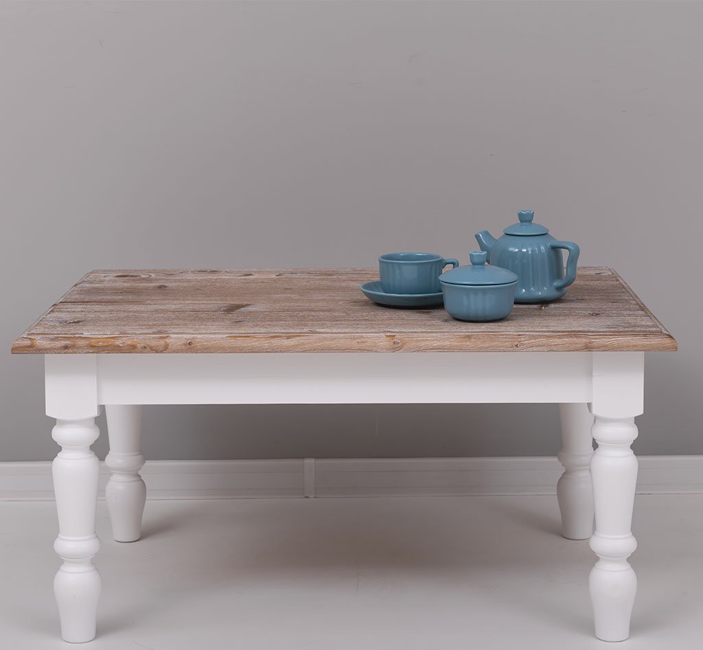 Couchtisch Luberon mit gedrechselten Beinen, 90 x 65 cm
