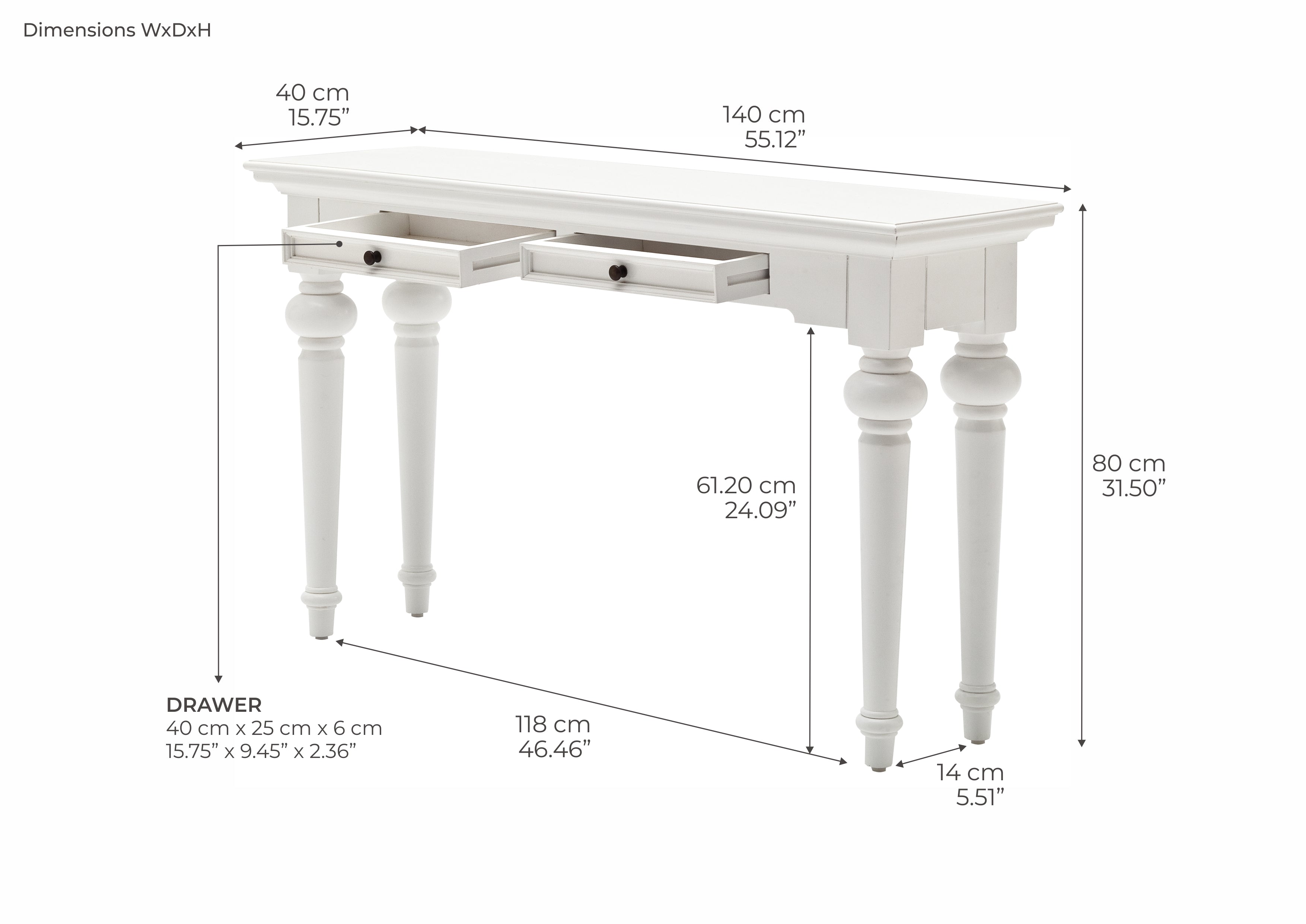 Provence Konsoltisch – Weiß