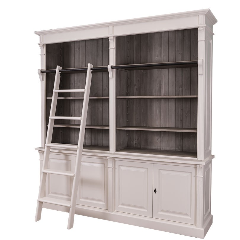 Stilvolles Bücherregal mit Leiter - in vielen Farben erhältlich!