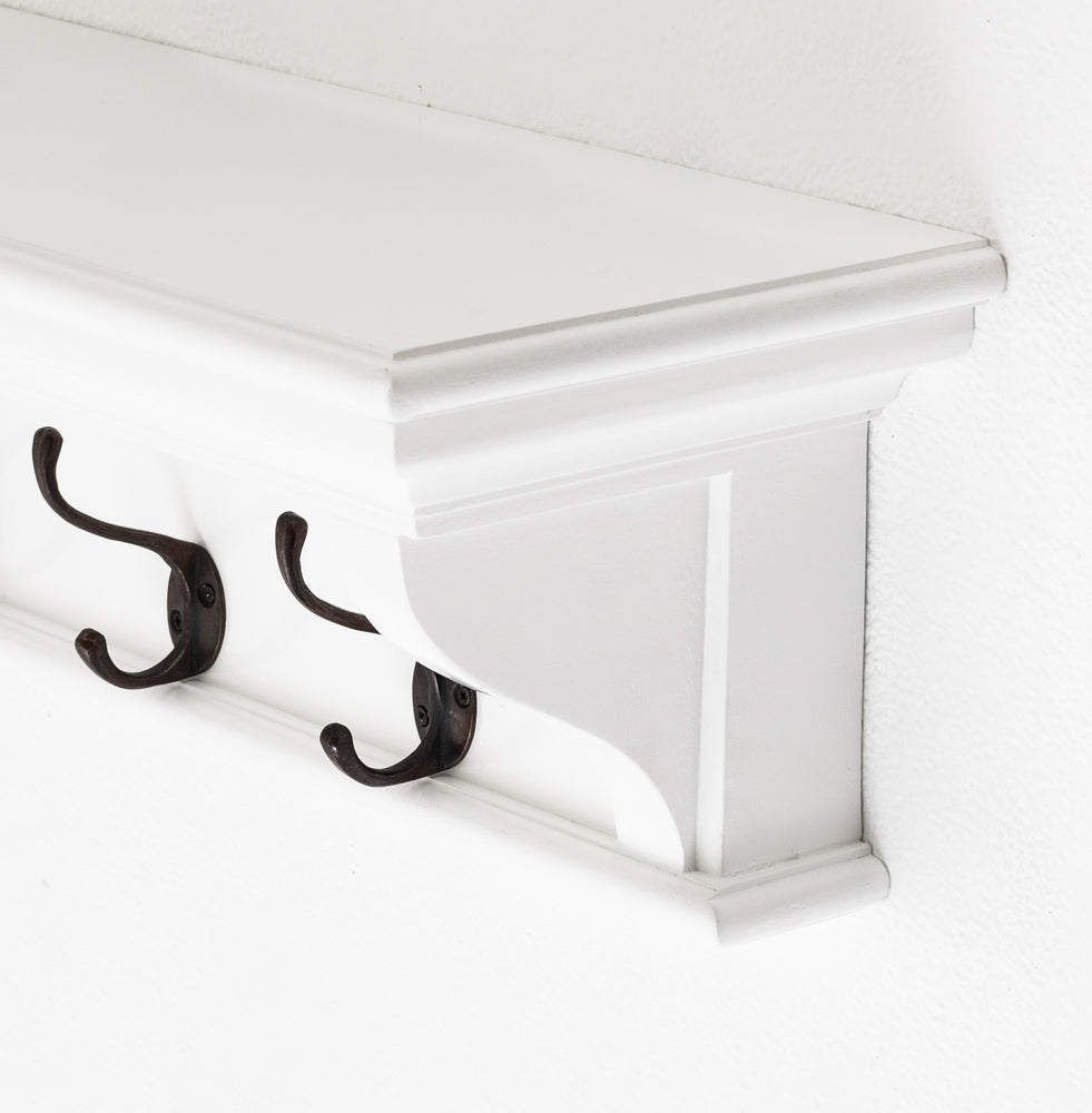 Halifax Garderobenleiste mit 4 Haken, 70 cm – Weiß