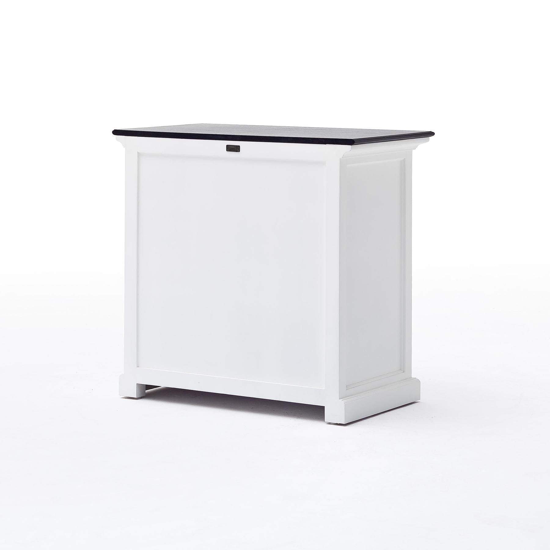 Halifax Contrast Kleines Sideboard – Weiß mit schwarzer Tischplatte