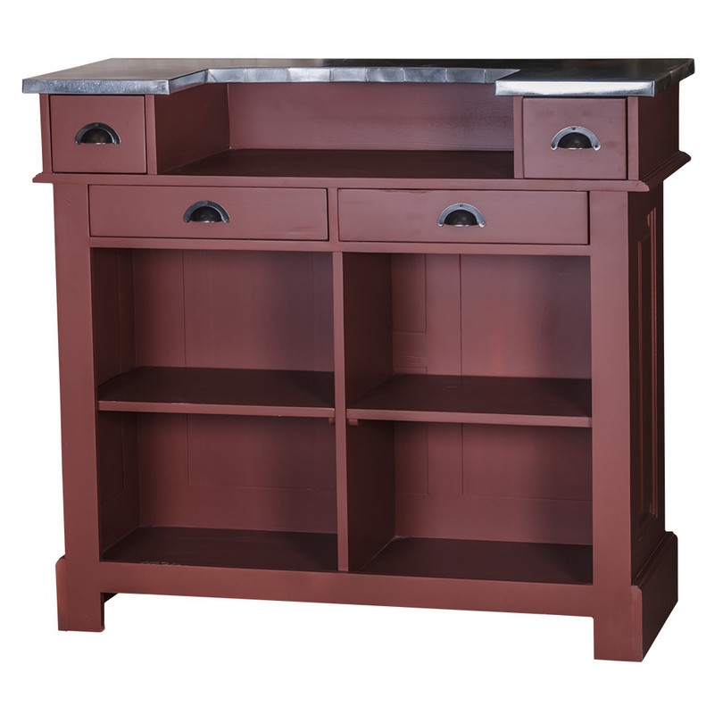 PS1003-120-TopZ-P029_1 Bar mit Aufsatz im Landhausstil 120 cm