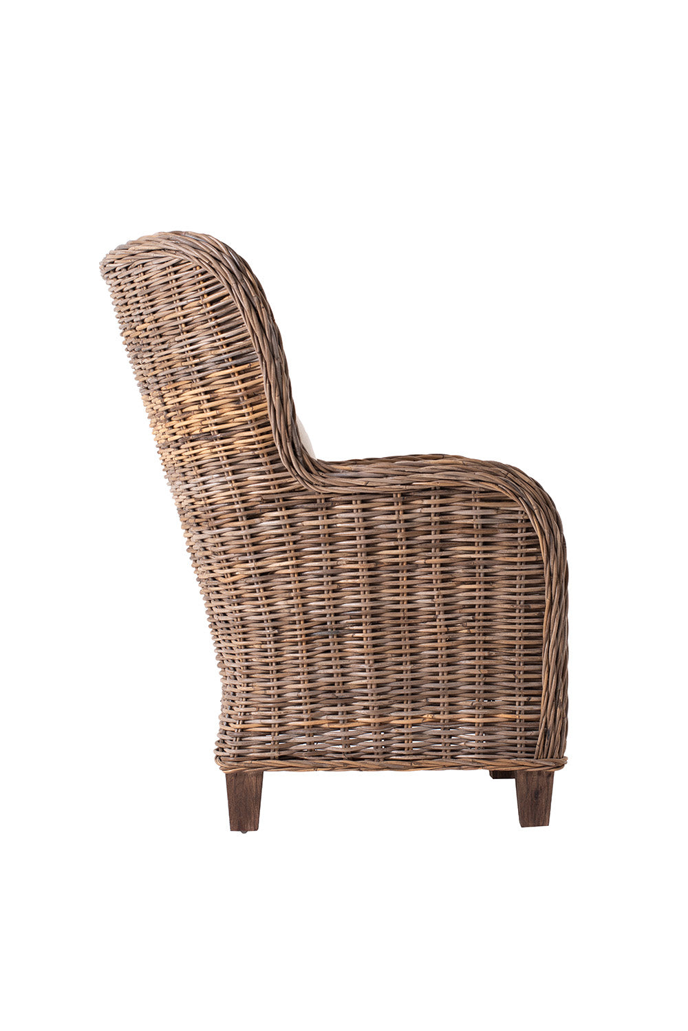 King Kubu Rattan-Armlehnstuhl mit Kissen, 2er-Set