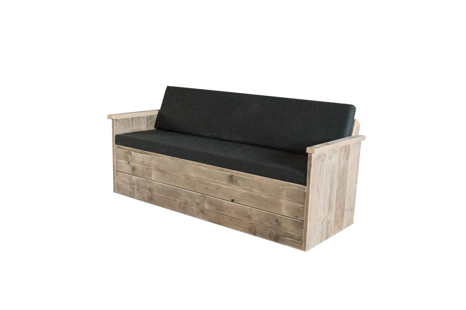 Gartenset Standardset aus unbehandeltem Gerüstholz Esstisch Sofa Sessel Garten Holz Gartenmöbel Bauholz