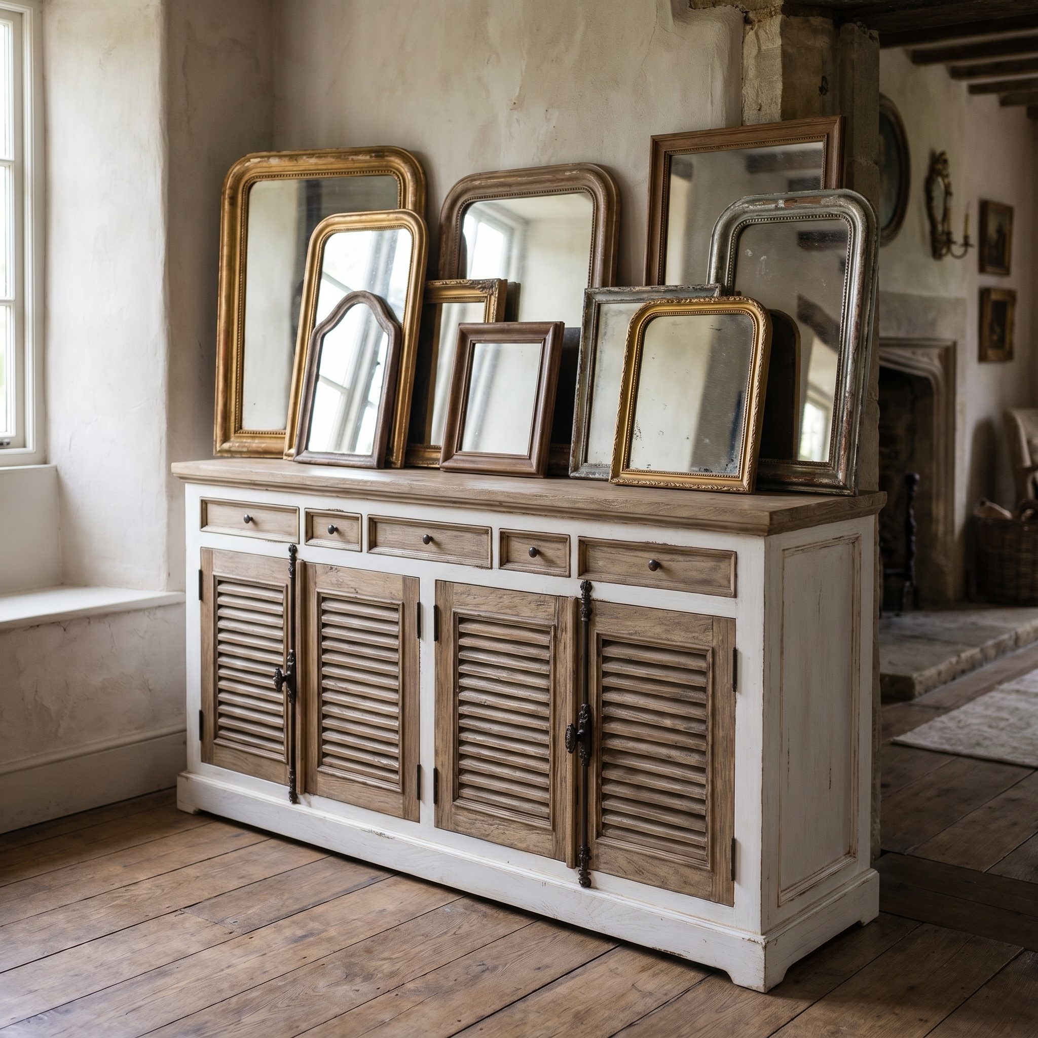 Großes Landhaus Sideboard Rustic Cottage