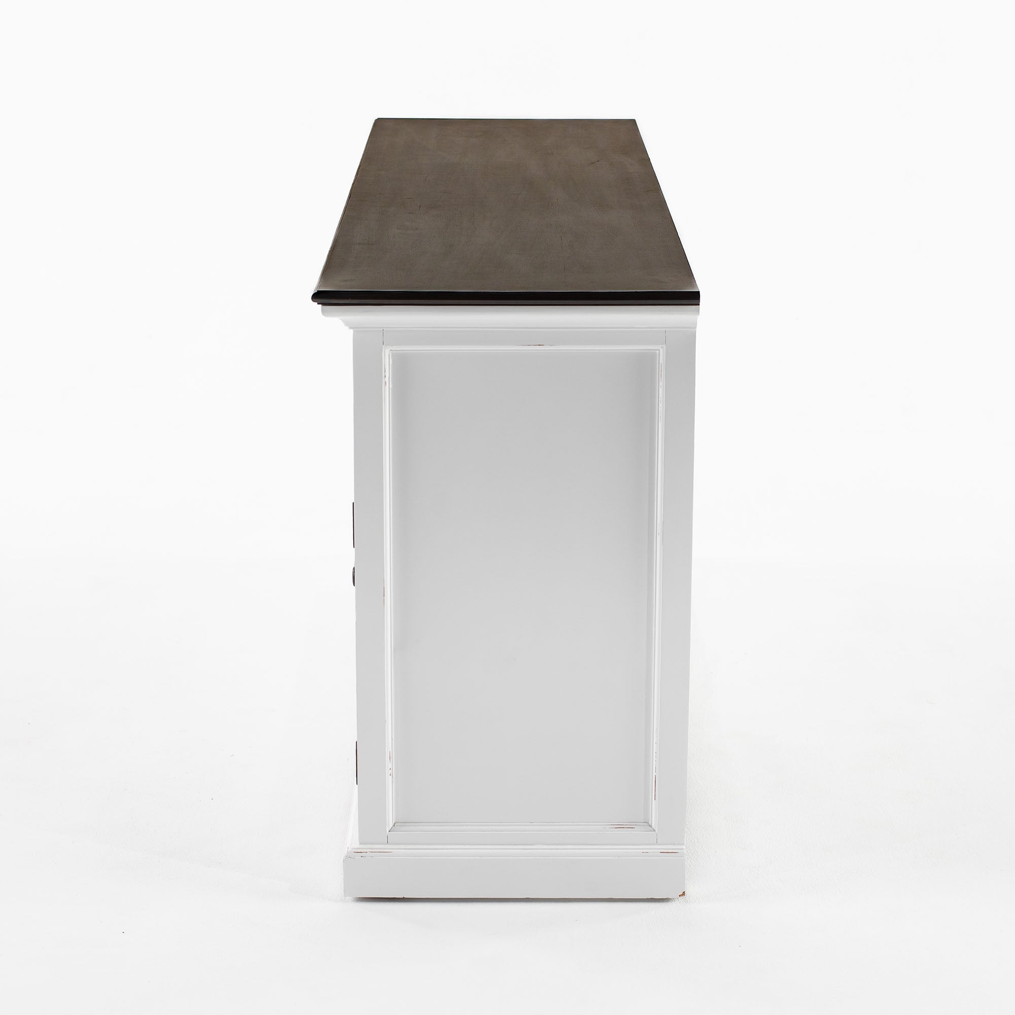 Halifax Accent Sideboard mit 3 Schubladen und 5 Türen – Weiß gewischt & Dunkelbraun
