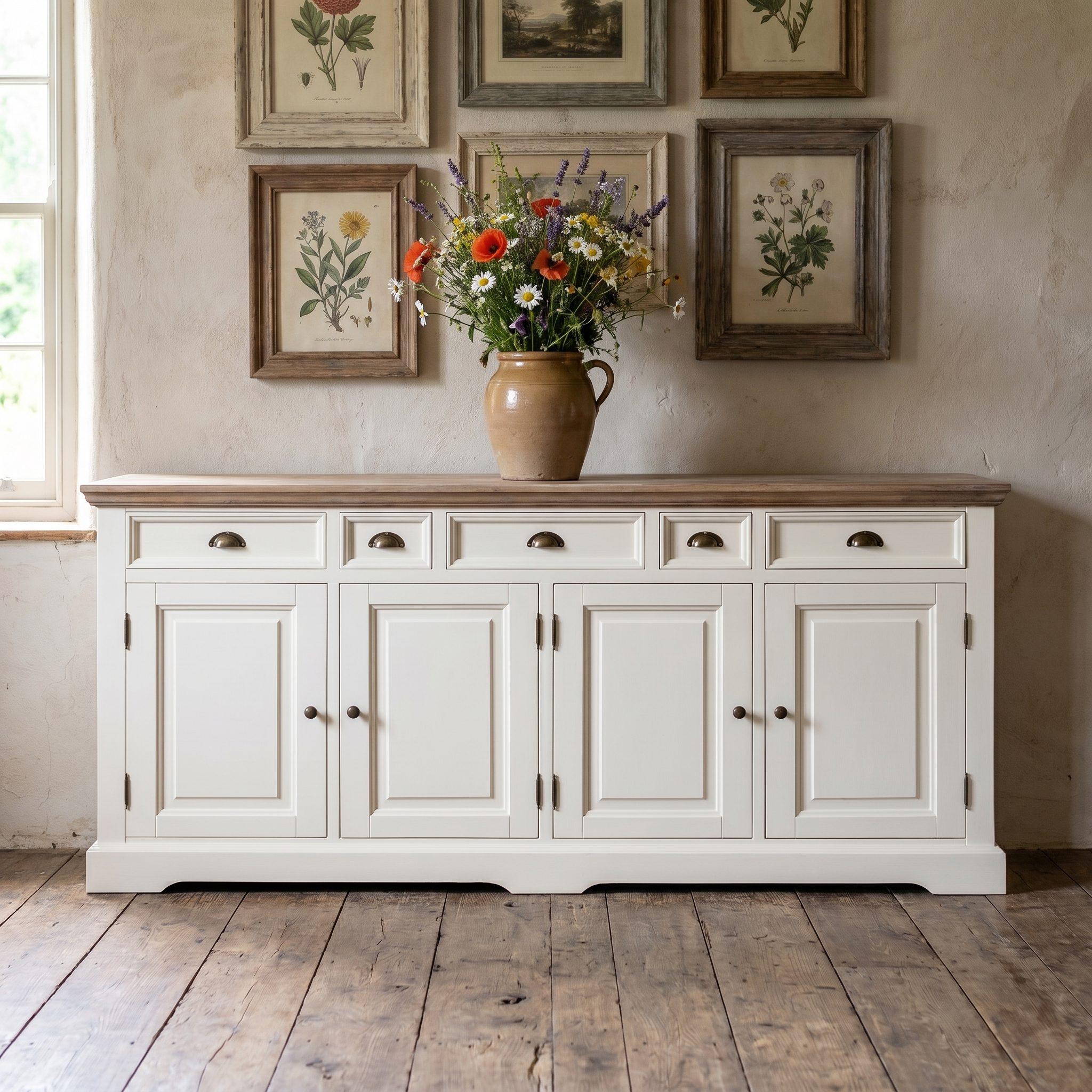 Individuelles Sideboard Penzance mit rustikaler Platte