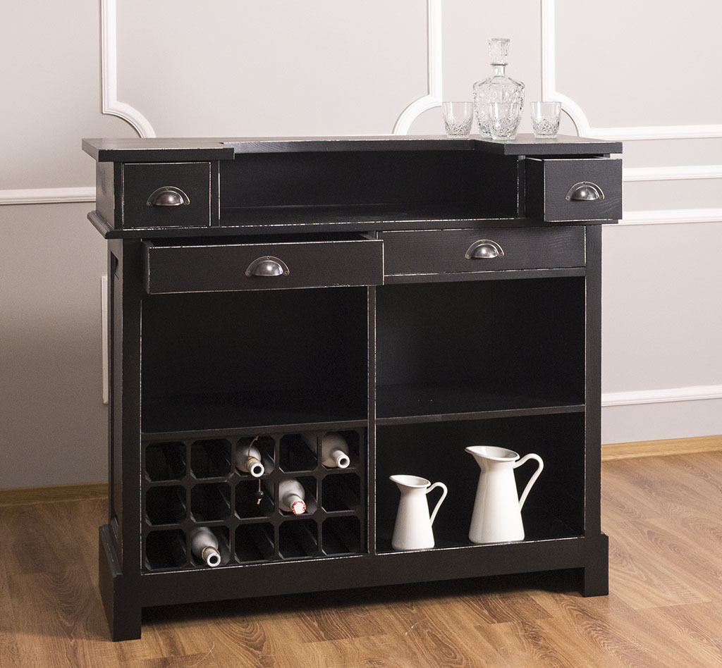 Bar mit Weinregal im Shabby Chic - in vielen Farben erhältlich!