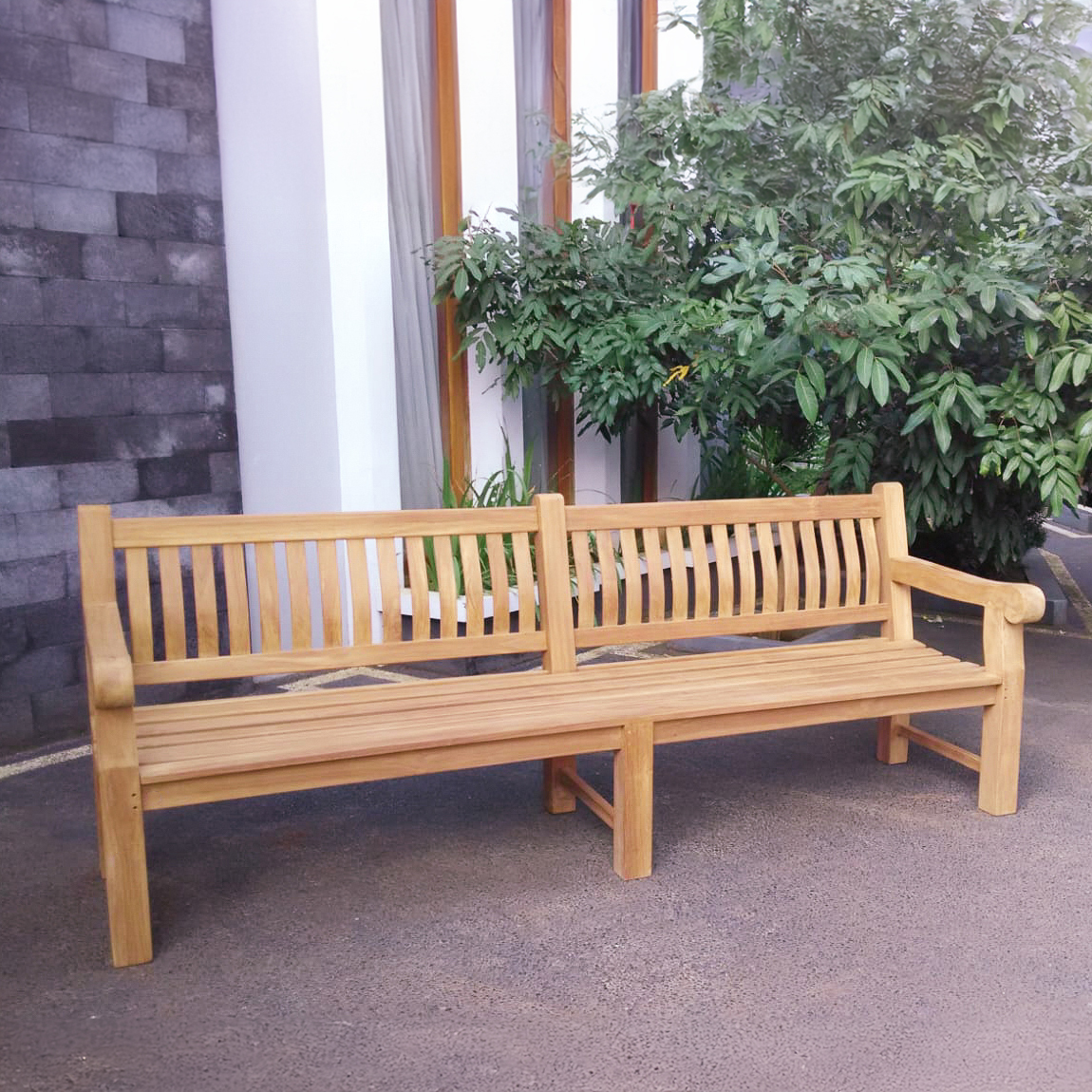 Gartenbank Patrick Fat 250 cm aus Teakholz