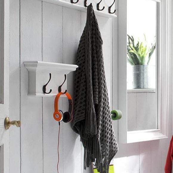 Halifax Wandgarderobe mit 2 Haken – Weiß
