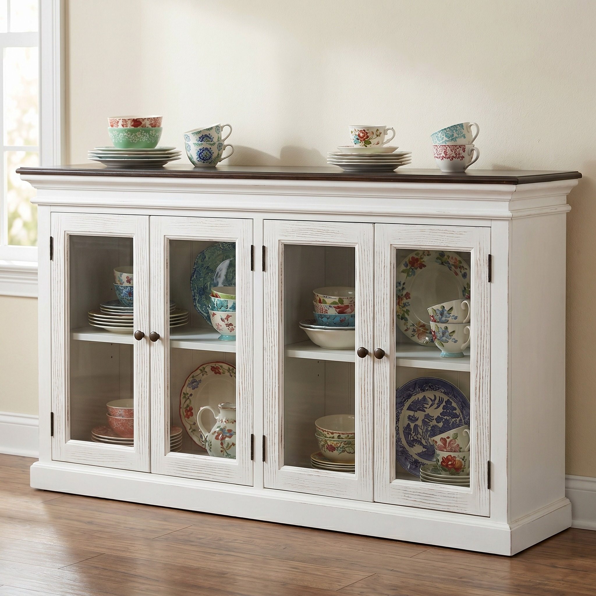 Halifax Accent Sideboard mit 4 Glastüren