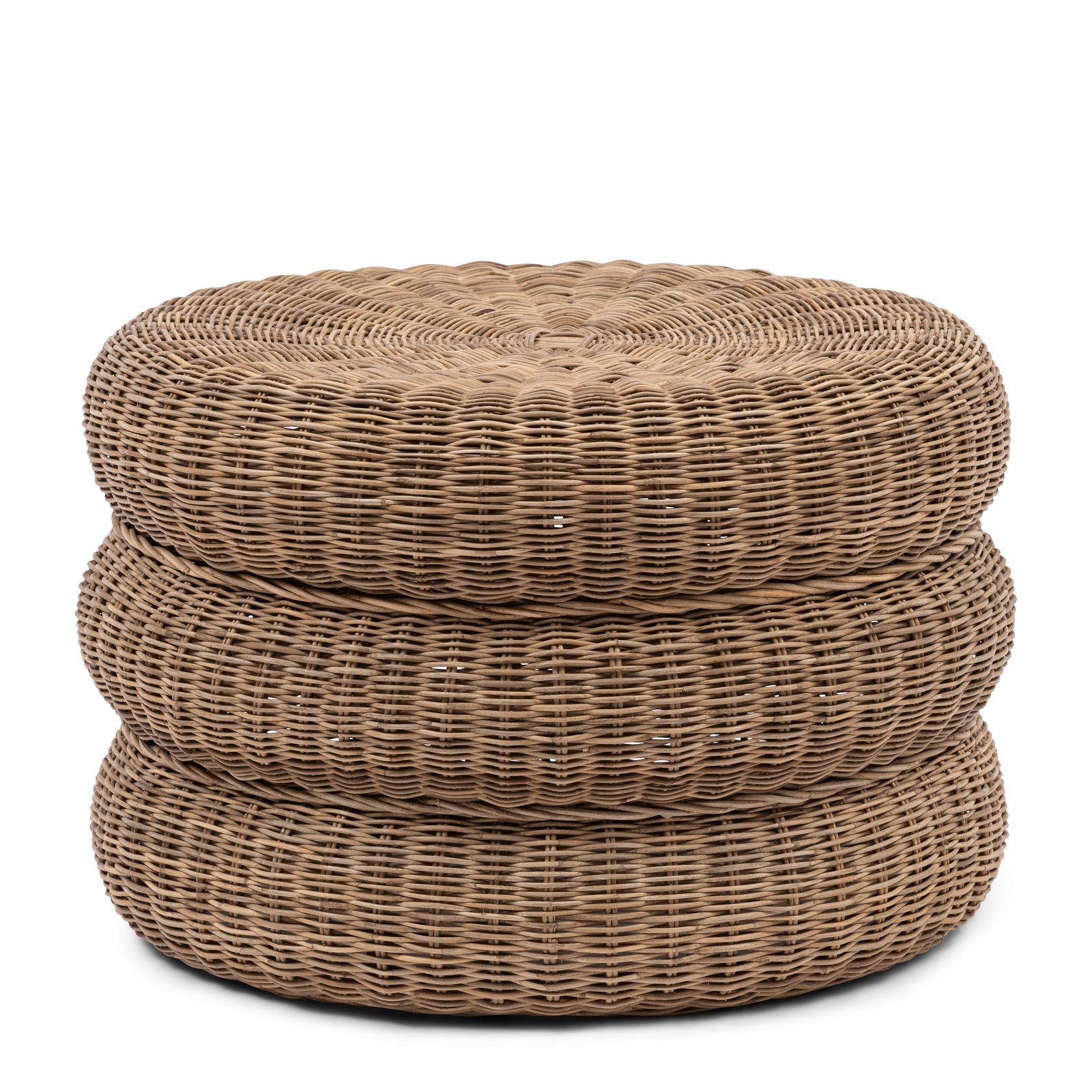 Rustic Rattan Macaron Footstool