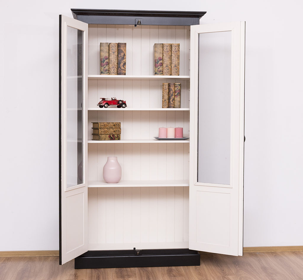 Eleganter schmaler Vitrinenschrank - in vielen Farben erhältlich!
