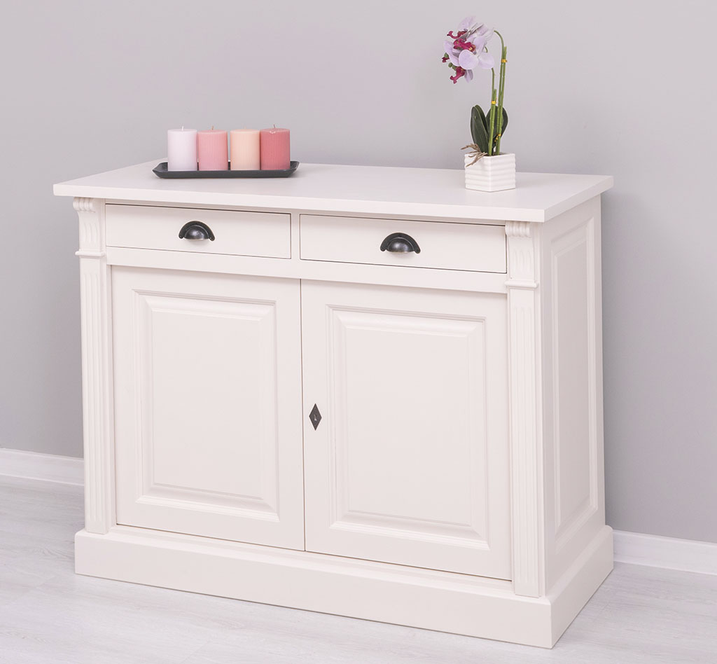 Kompaktes Sideboard im Jugendstil mit zwei Schubladen - in vielen Farben erhältlich!
