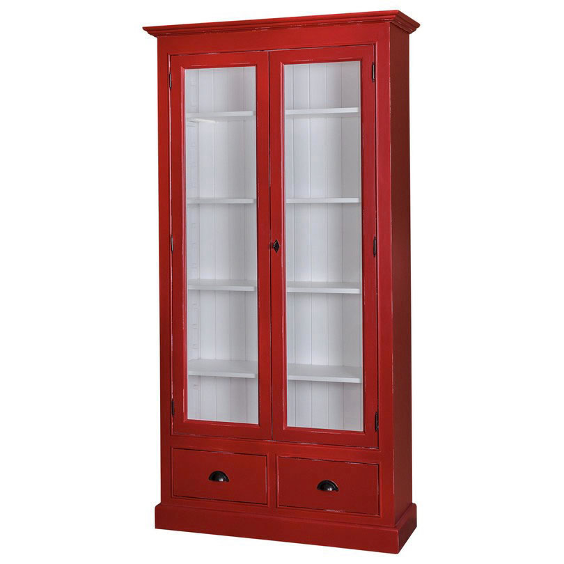 Klassische Landhausvitrine mit 2 Schubladen - in vielen Farben erhältlich!