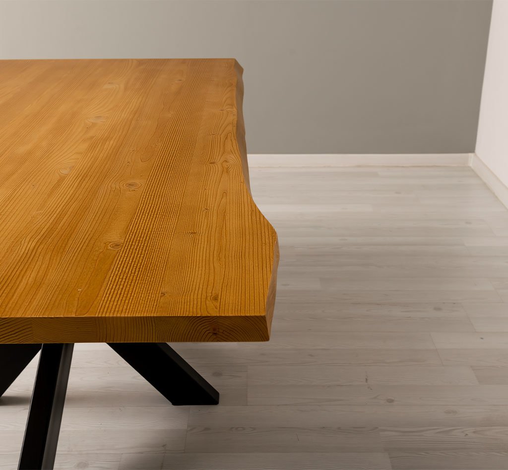 Esstisch Luberon mit Nadelholzplatte und Metallgestell, 180 x 100 cm